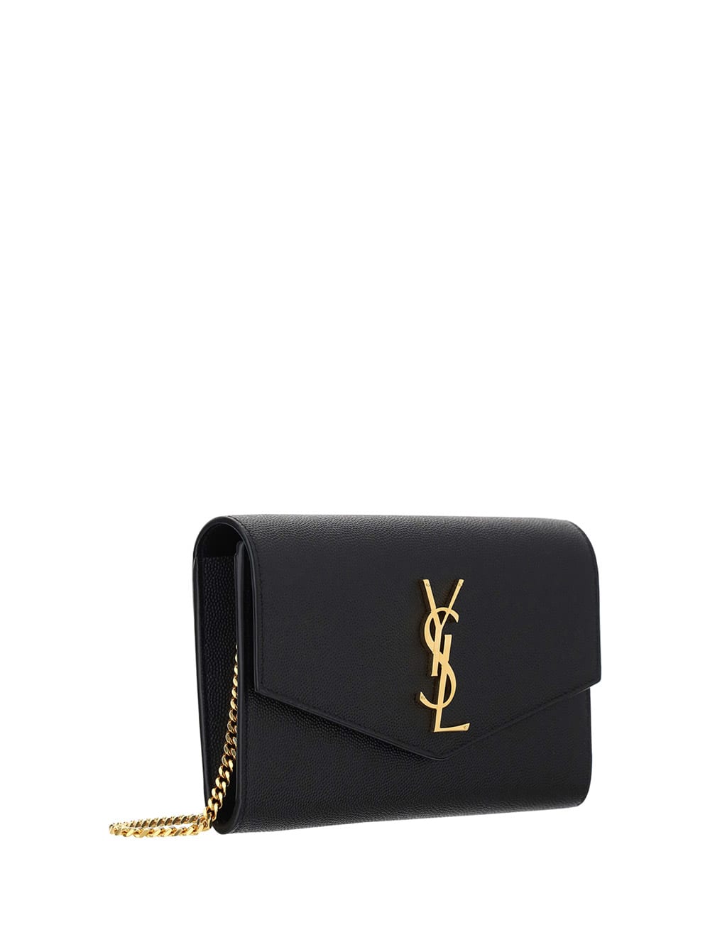 Shop Saint Laurent Chain Wallet In Nero