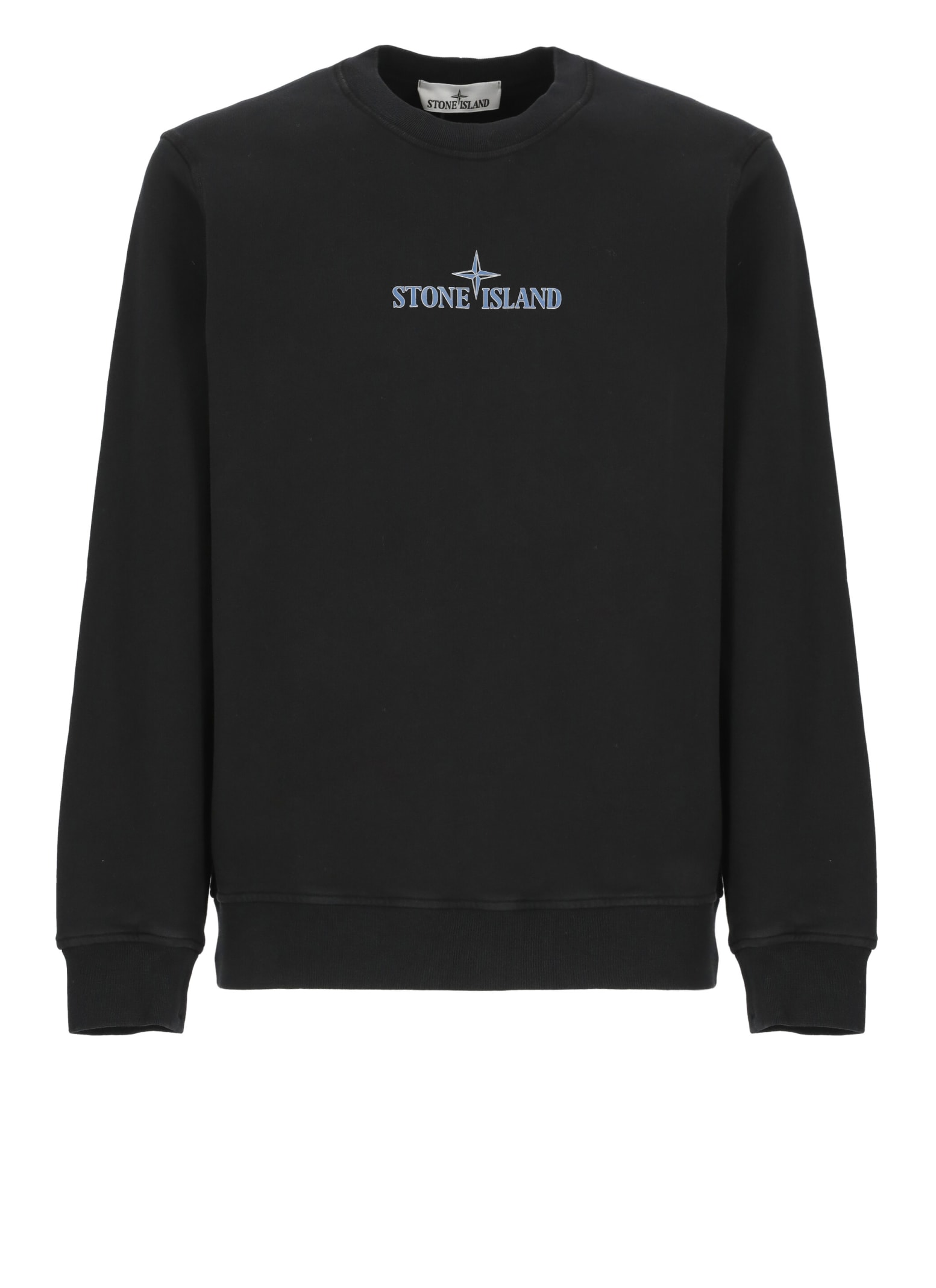 Shop Stone Island Sweatshirt With Logo In Black