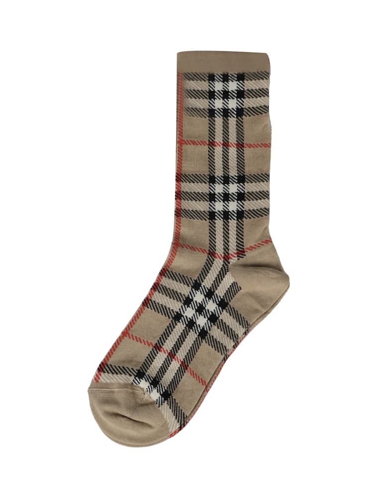 Socks With Inlaid Vintage Check Weave