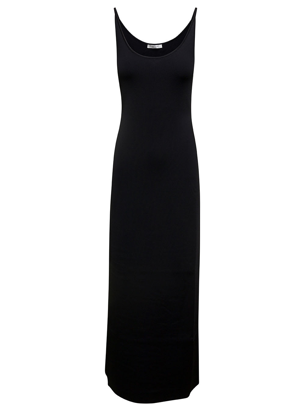 THE ROW CONSTANTINE LONG BLACK DRESS WITH THIN STRAPS IN VISCOSA WOMAN