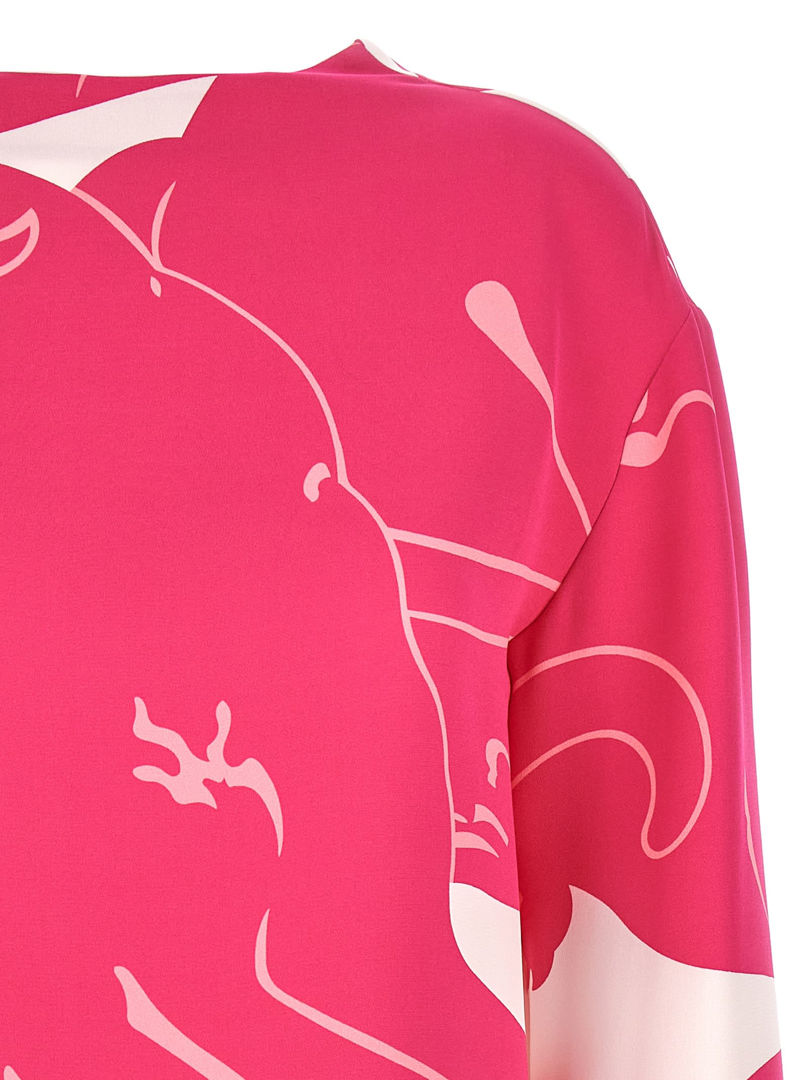 Shop Valentino Garavani Panther Top In Pink/white