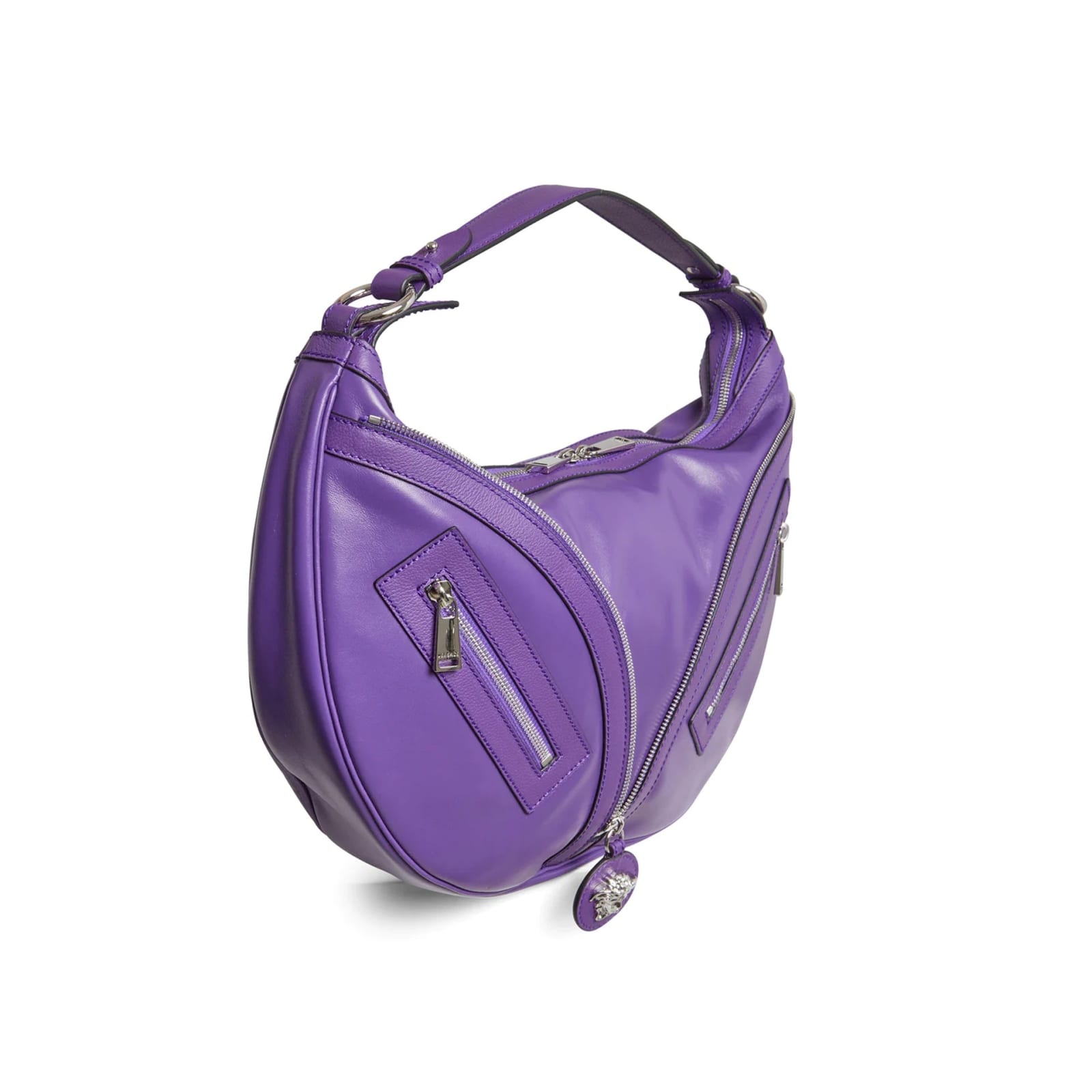 Shop Versace La Medusa Shoulder Bag In Purple