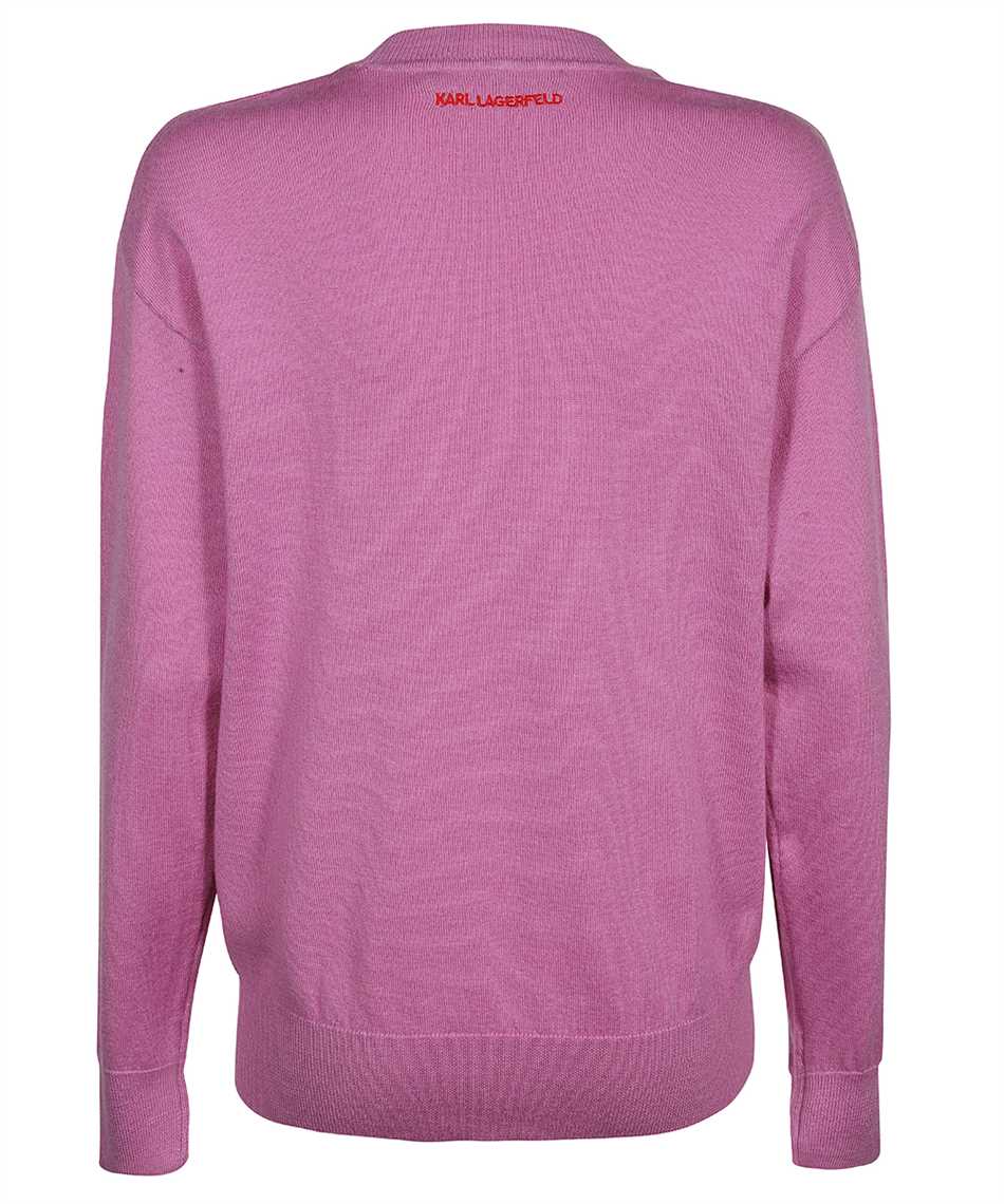 Karl Lagerfeld Long Sleeve Crew-neck Sweater In Purple