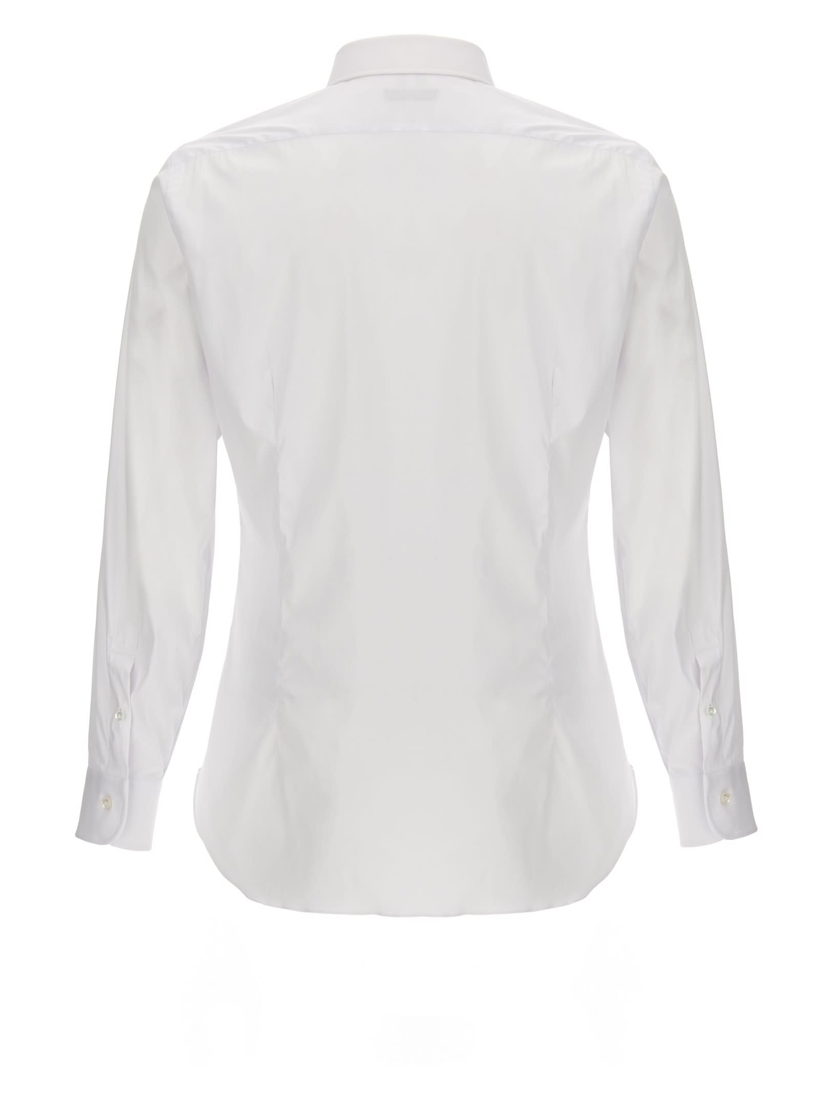 Shop Barba Napoli Poplin Shirt In White