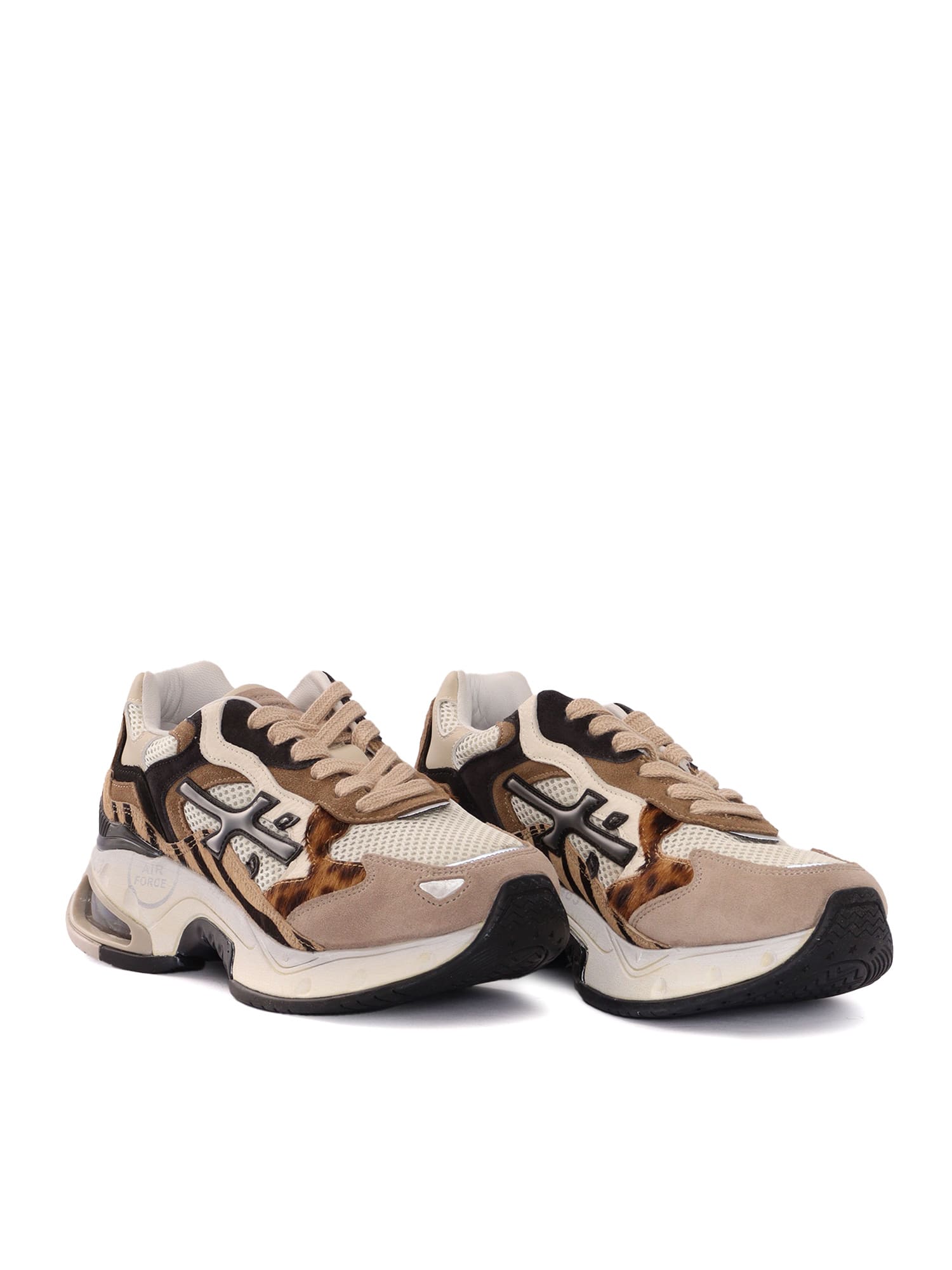 Premiata Contemporary Chunky Sneakers With Mixed Materials In Multi
