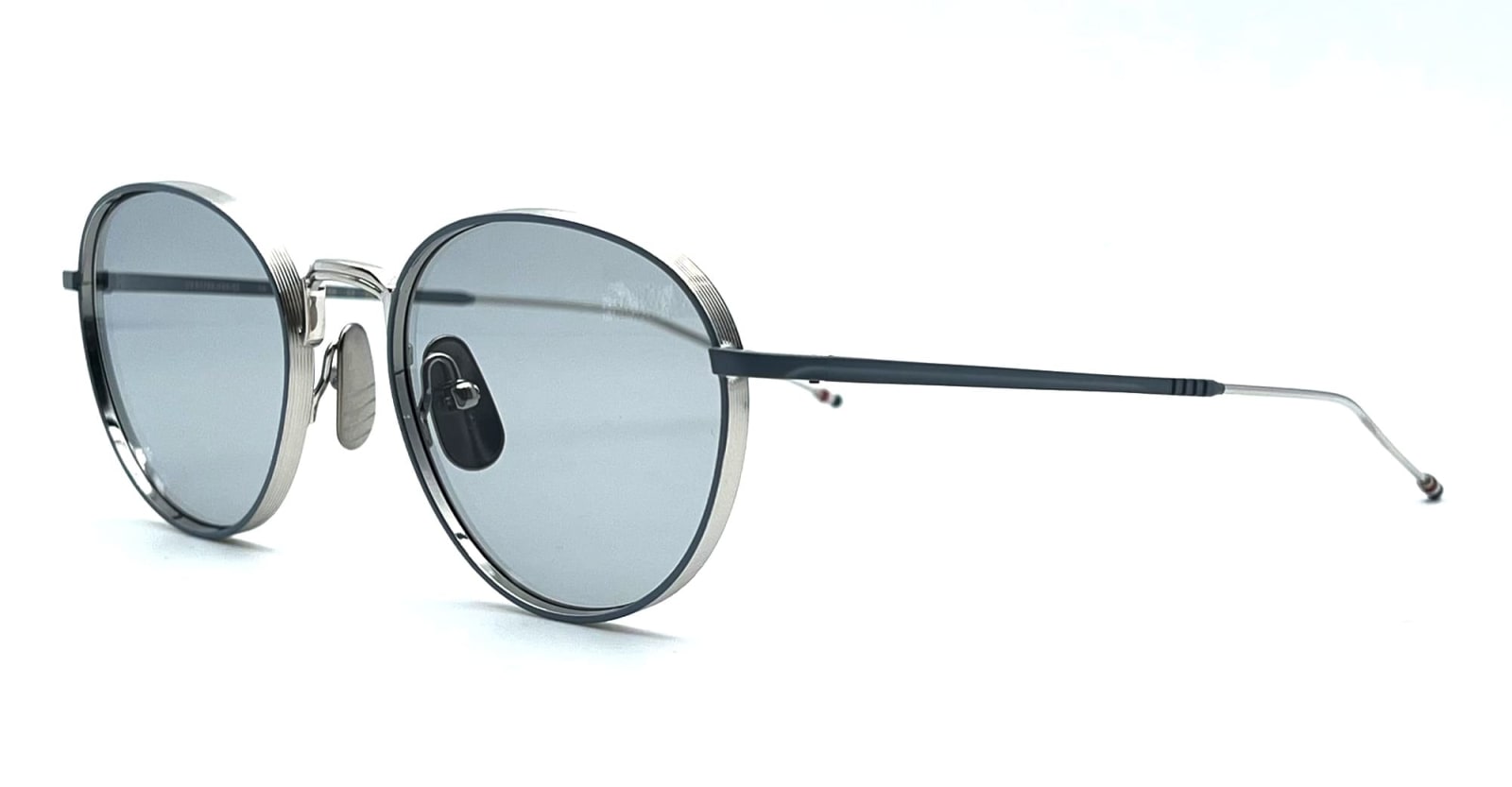 Shop Thom Browne Round - Silver Glasses