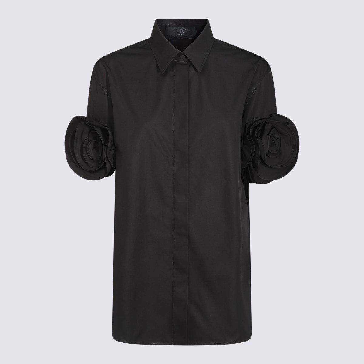 Shop Valentino Black Cotton Shirt