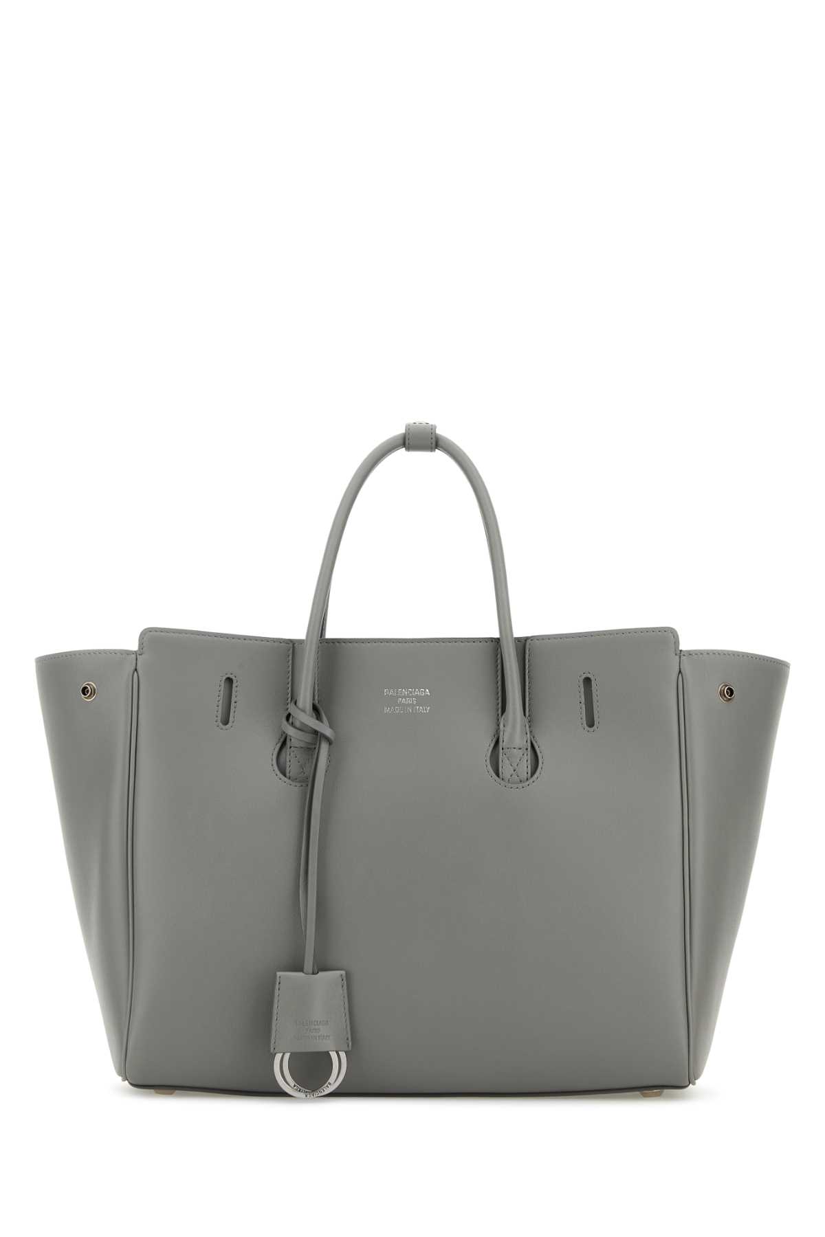 Grey Leather Small Carry All Hampton Shopping Bag