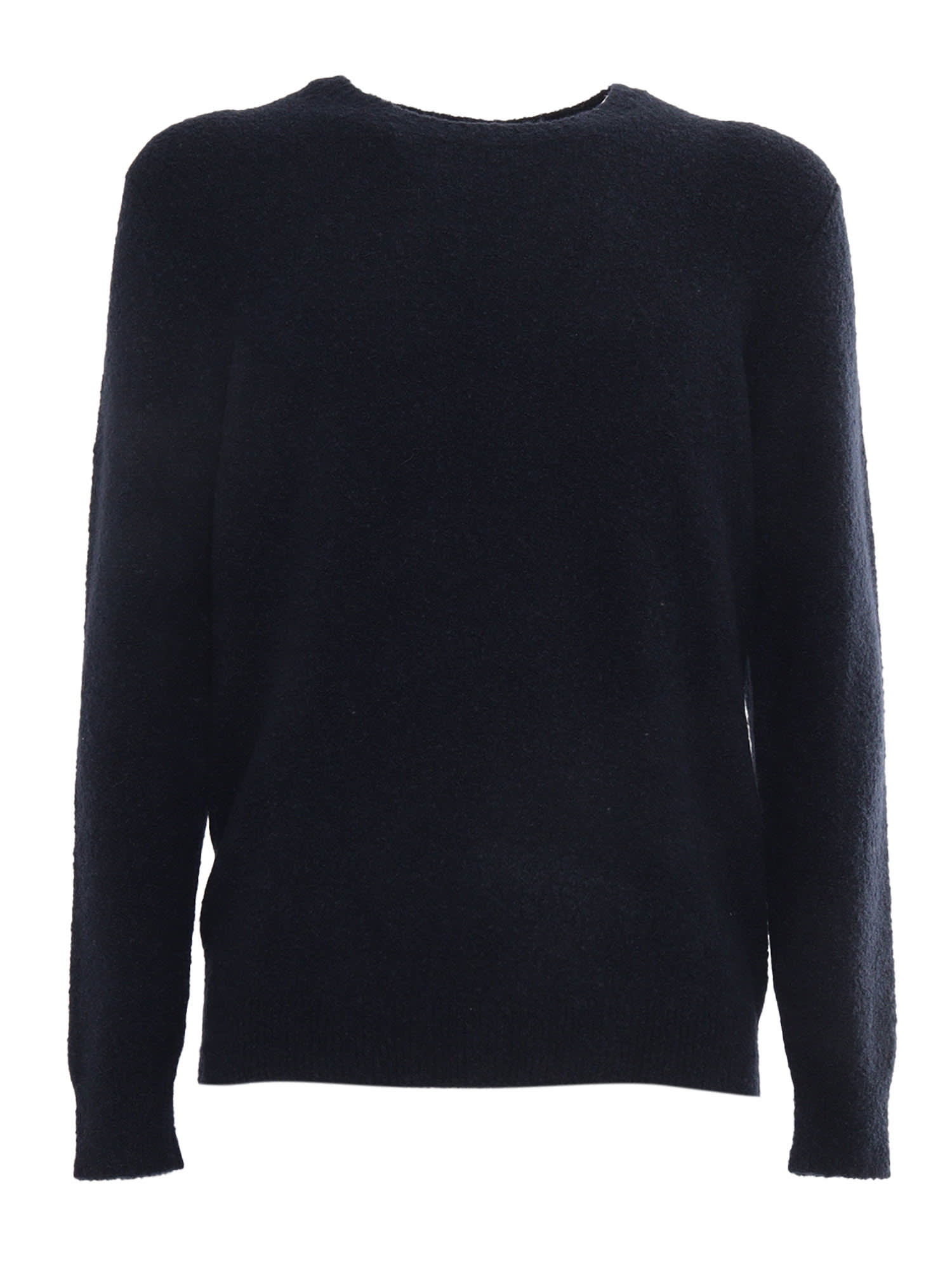 Shop Fedeli Crew-neck L/s Knitted Sweater Man In Blue