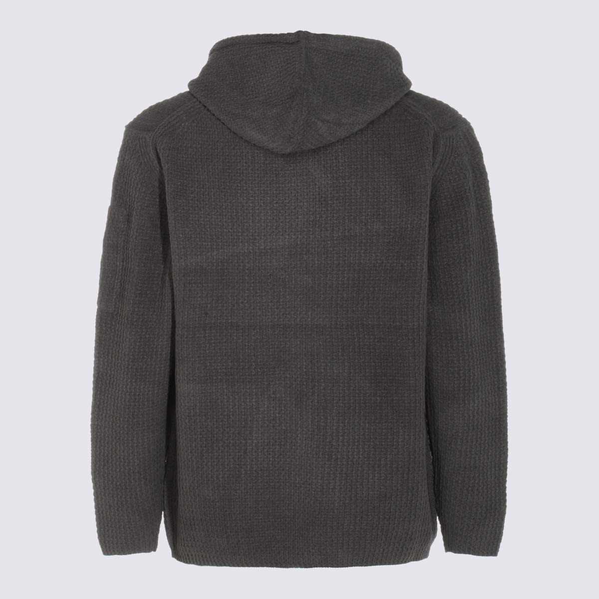 C.p. Company Hooded Crewneck Sweater Arm Patch Detail In Gold