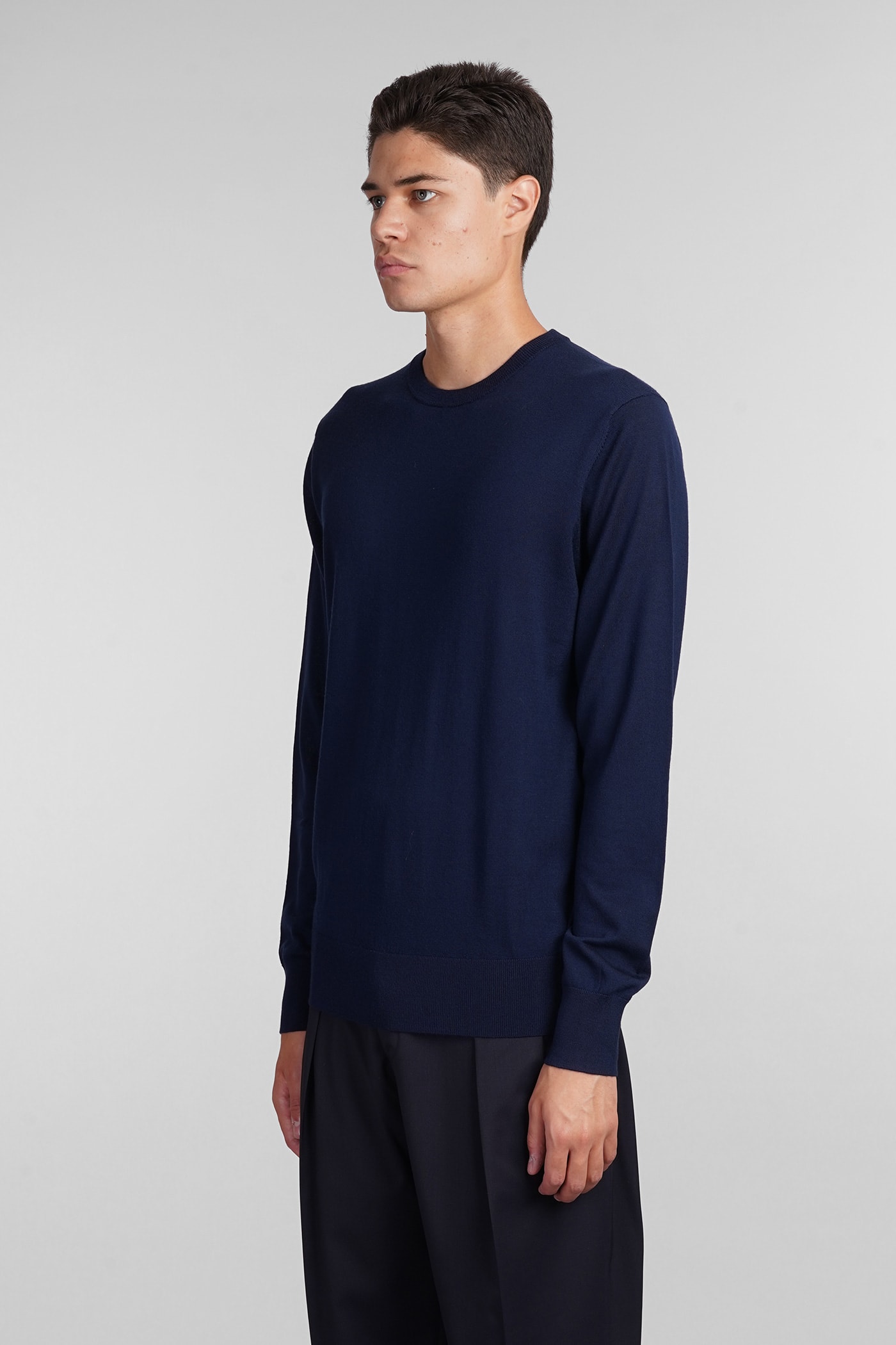 Shop Aspesi M195 Knitwear In Blue Wool