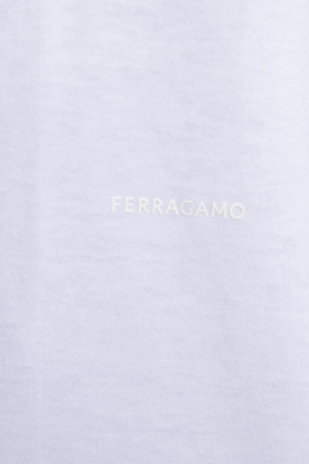 Shop Ferragamo Short-sleeved Crewneck T-shirt In White