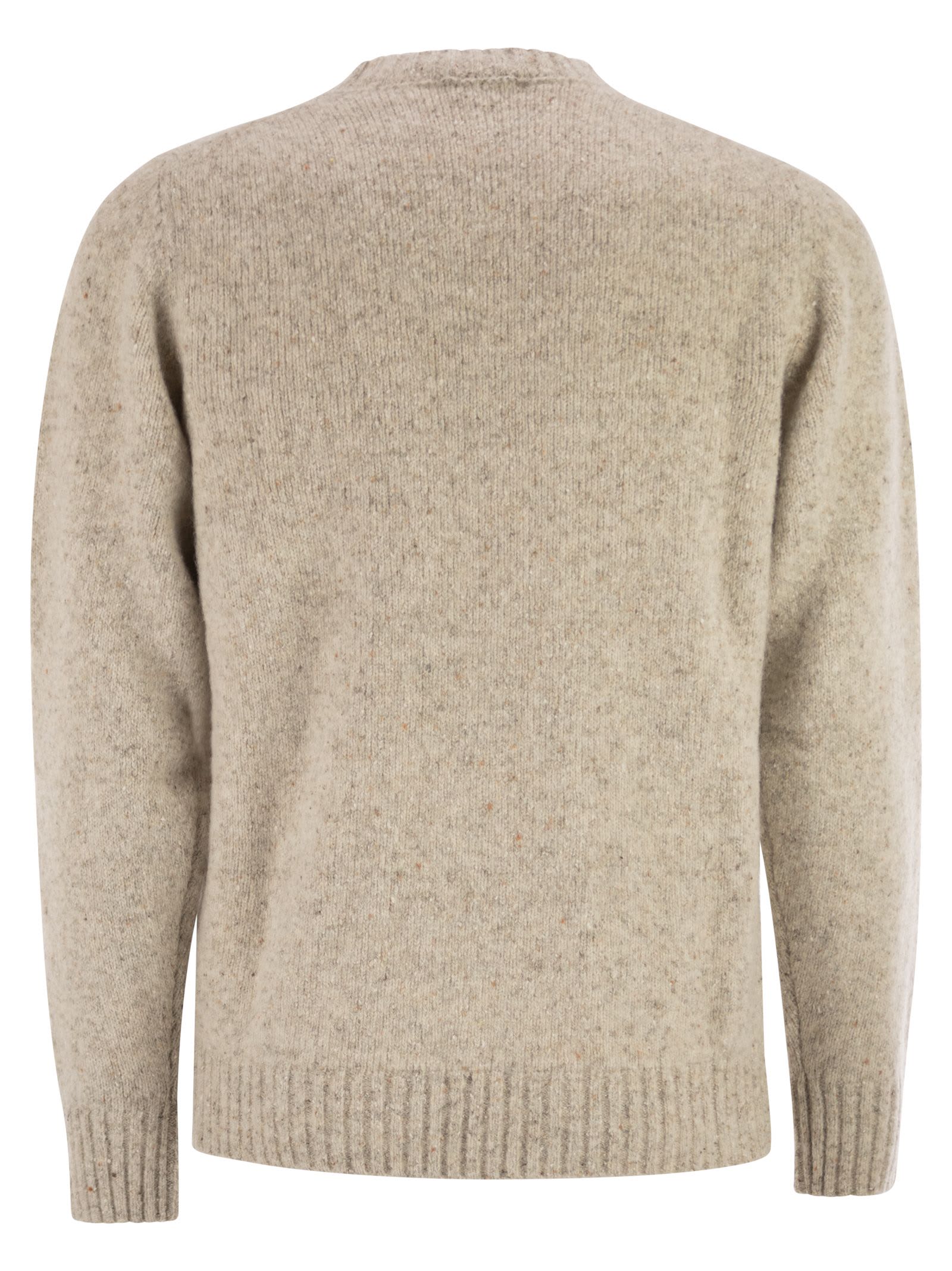 Peserico Long Sleeve Ribbed Sweater In Sand