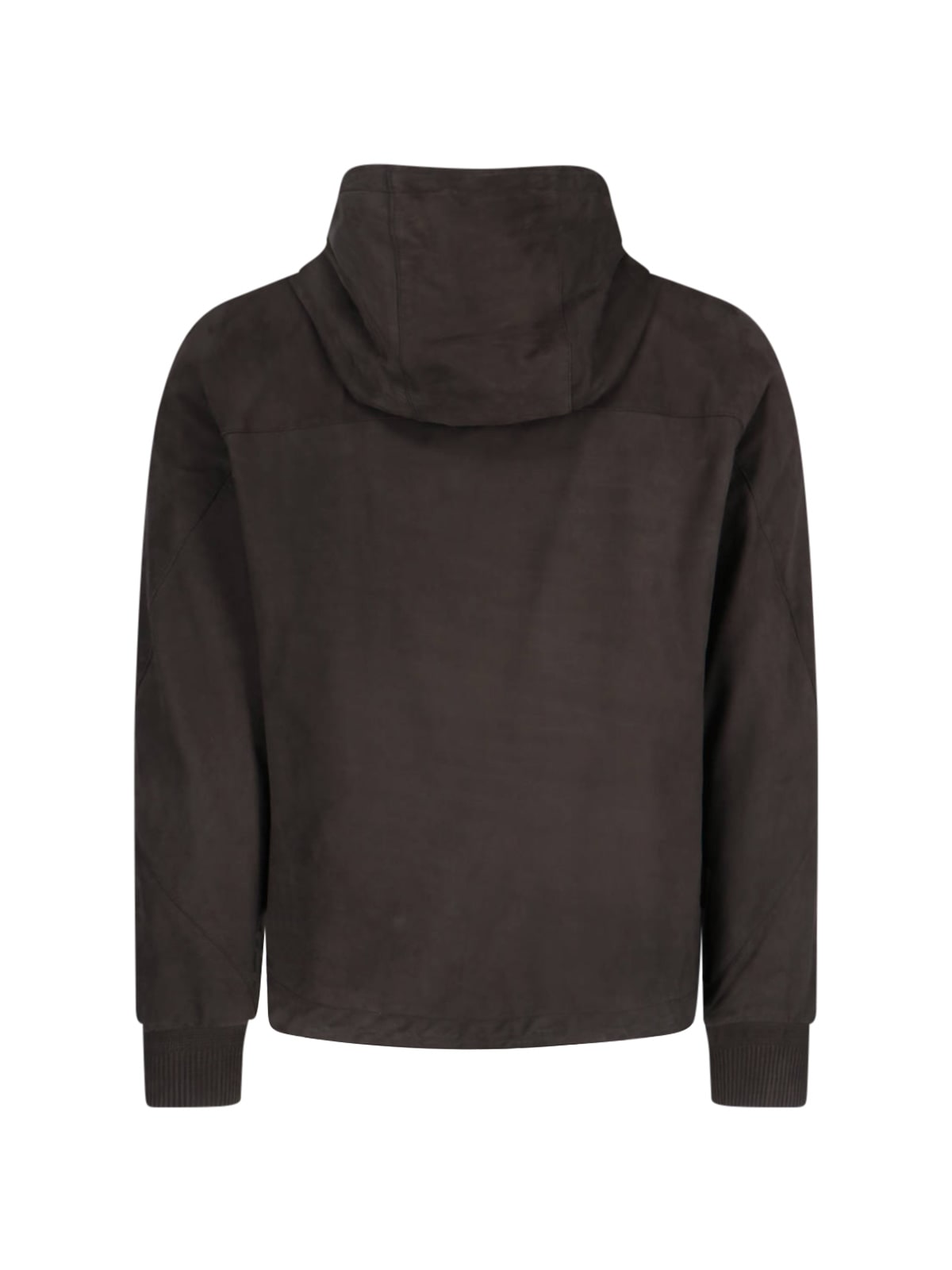 Zegna Drawstring Hooded Jacket In Brown