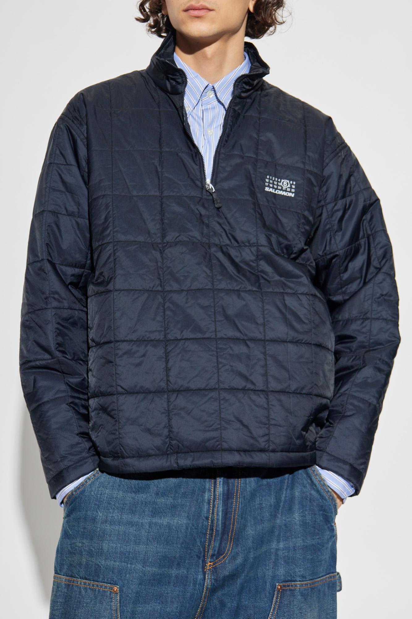 Mm6 Maison Margiela Salomon Collaboration High Collar Quilted Jacket In Blue