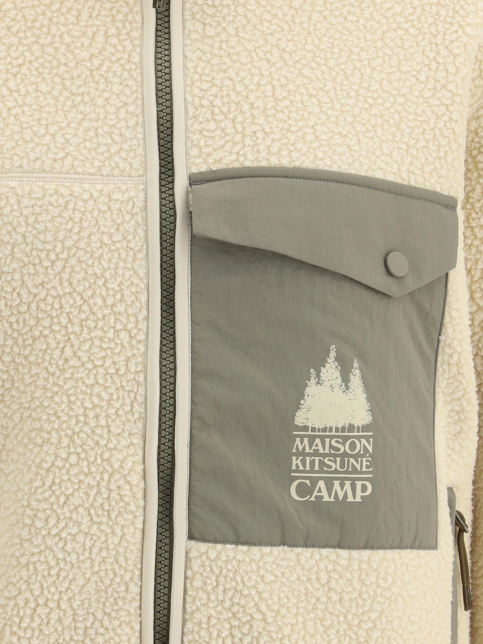 Maison Kitsuné Casual Fleece Zipped Jacket In Neutral