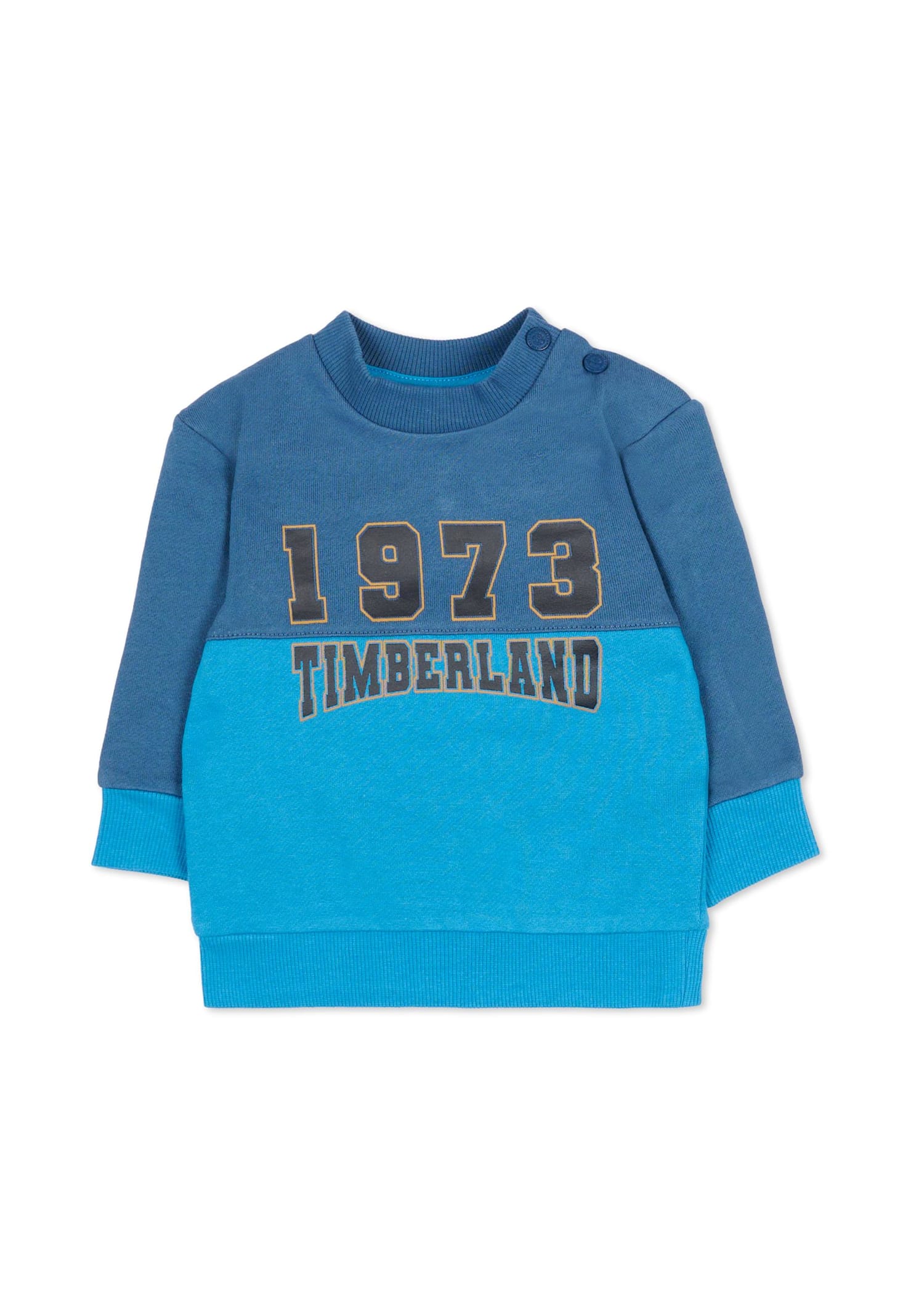Timberland Blue Sweatshirt For Baby Boy With Logo In Blue