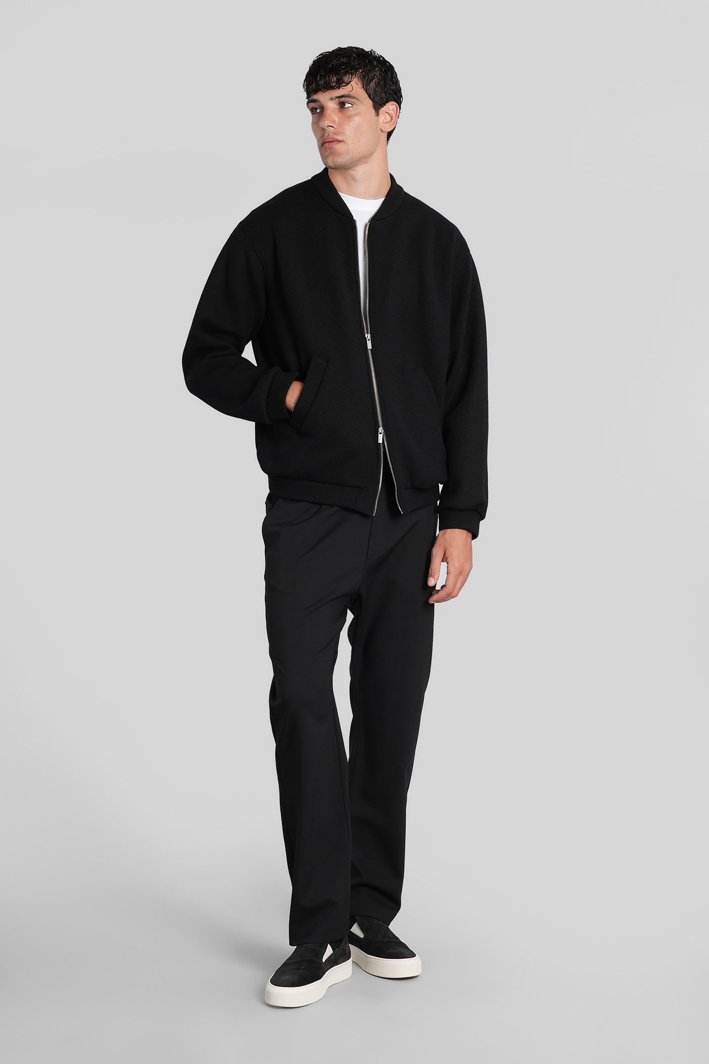 Barena Venezia Zippered Long Sleeve Casual Jacket In Black
