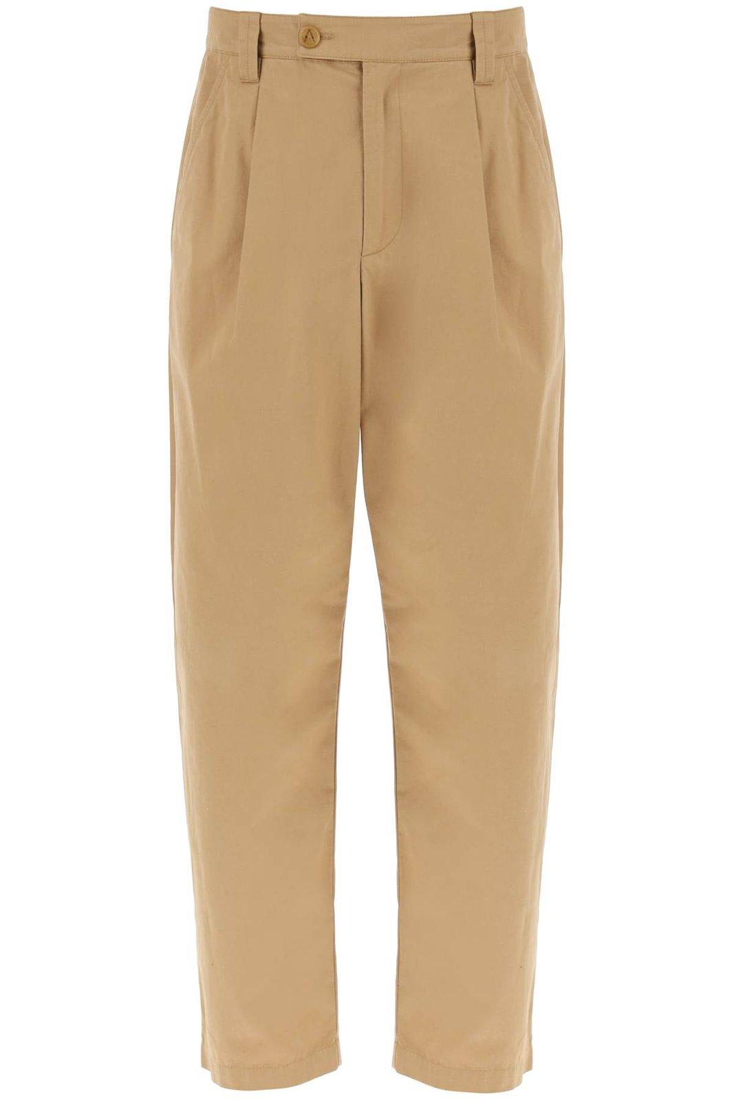 Shop Apc Straight Leg Tailored Trousers In Beige