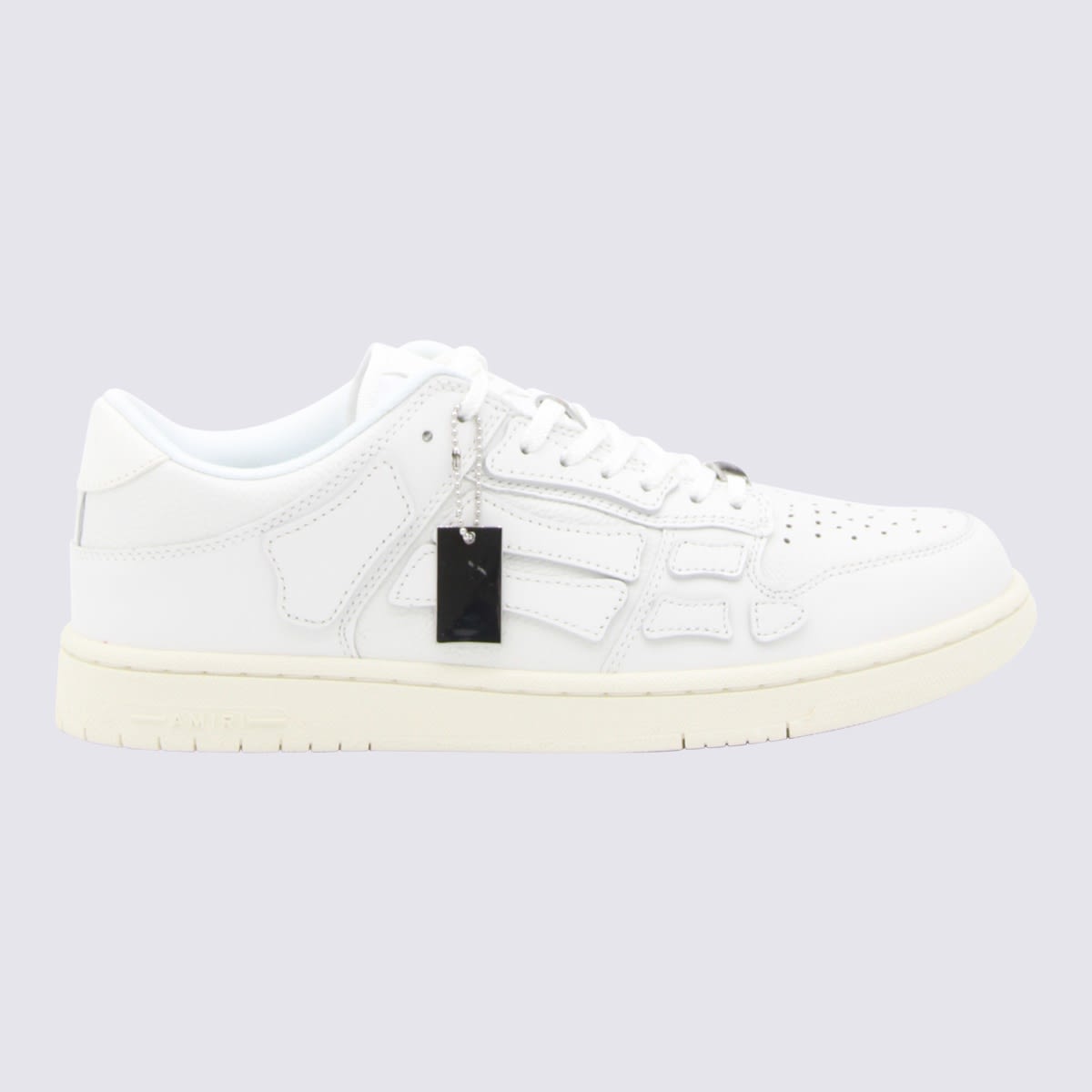 Shop Amiri White Leather Skel Sneakers In White/white