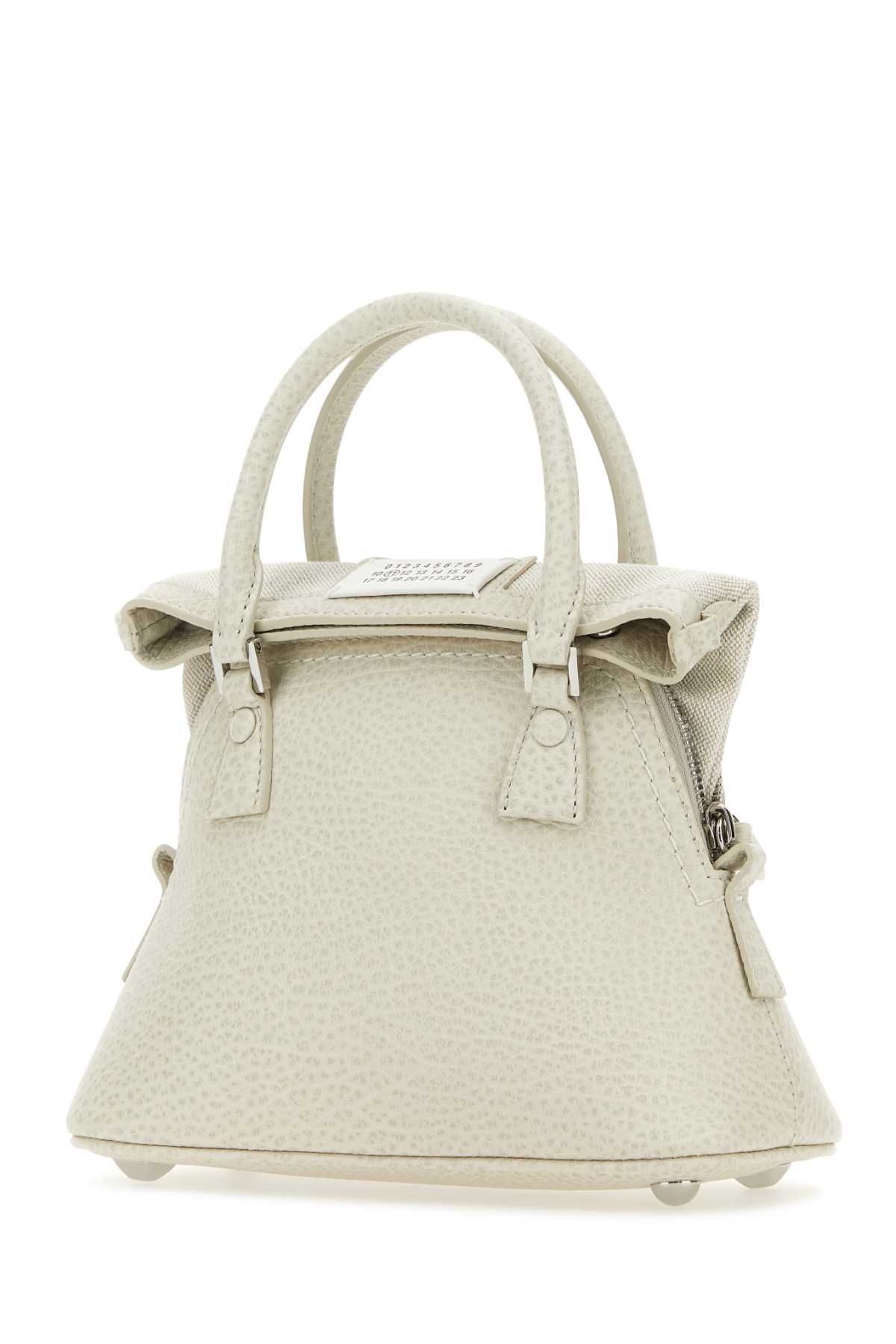 Shop Maison Margiela Chalk Leather Micro 5ac Handbag In H9677