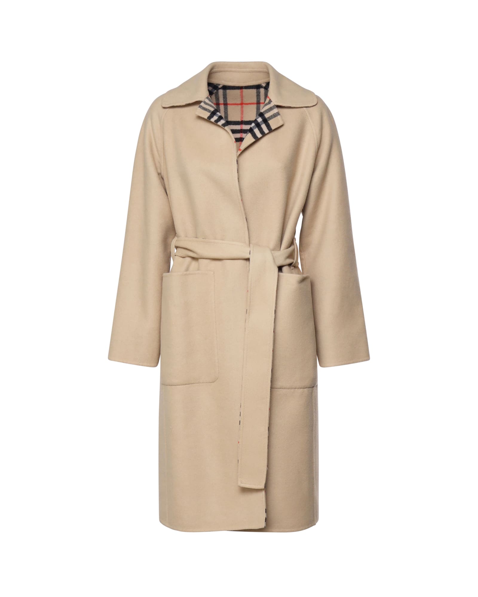 Shop Burberry Vintage Check Coat In Beige