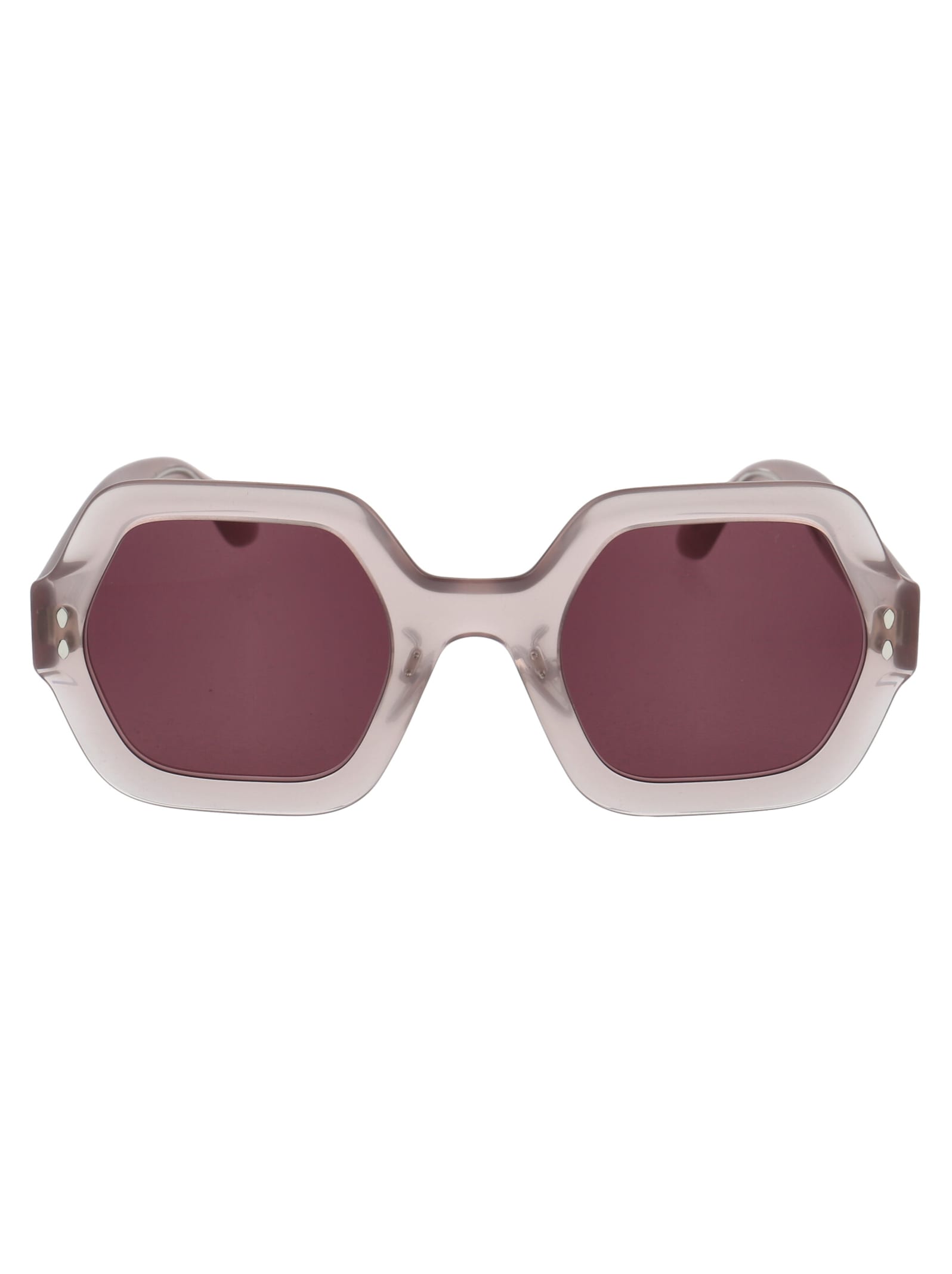 Isabel Marant Nude Hexagonal Sunglasses In Fwmu1 Nude