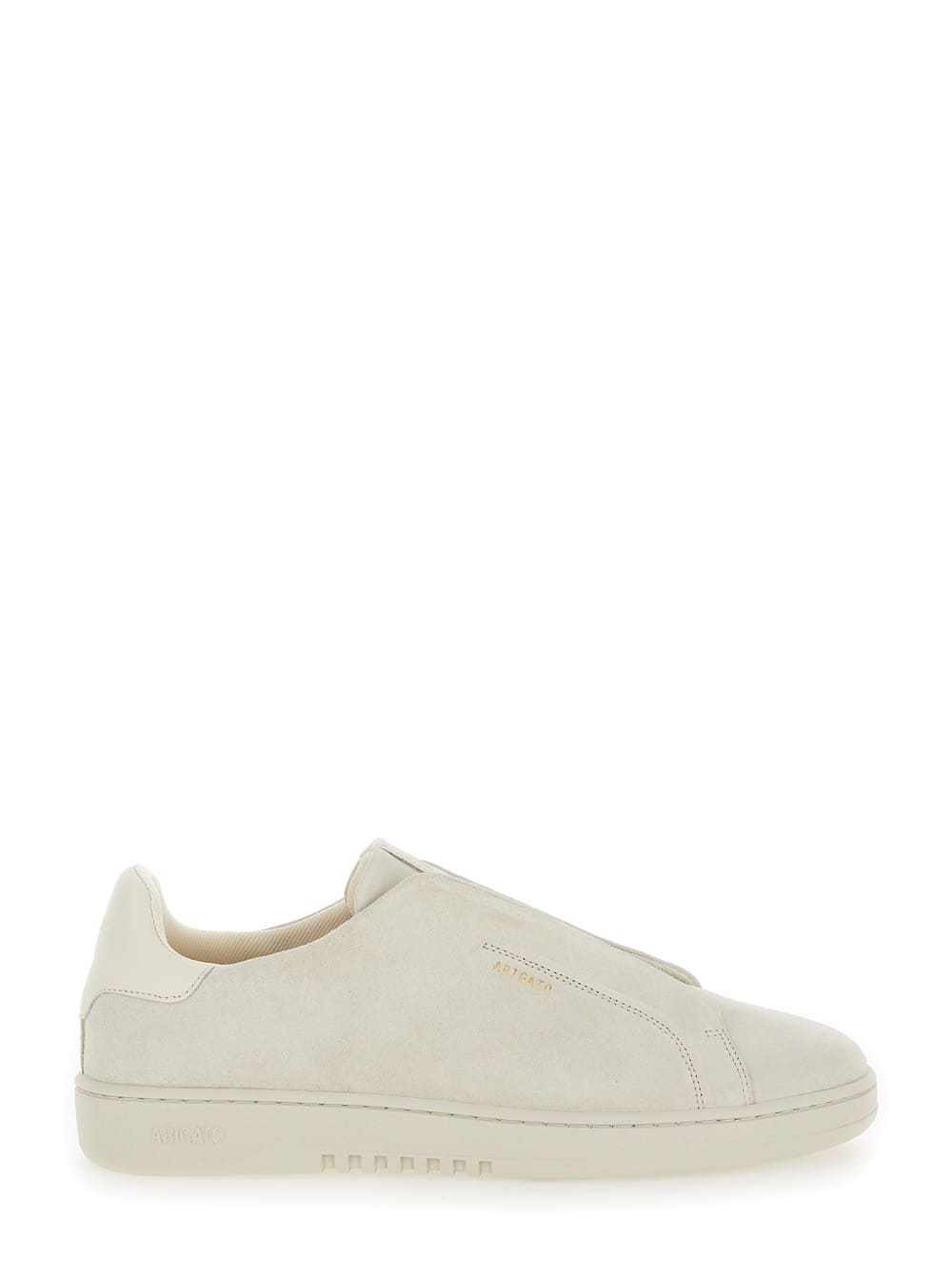 dice Laceless White Low Top Slip-on Sneakers In Suede Man