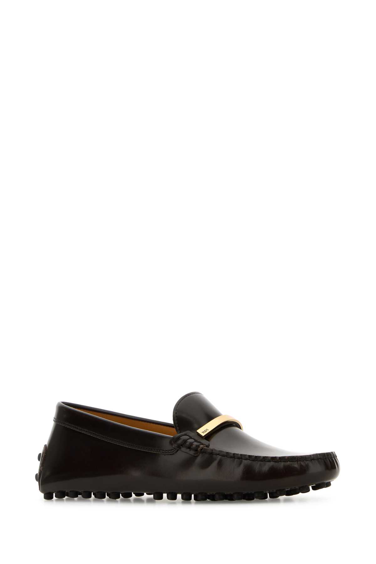 Shop Tod's Brown Leather Loafers In S615