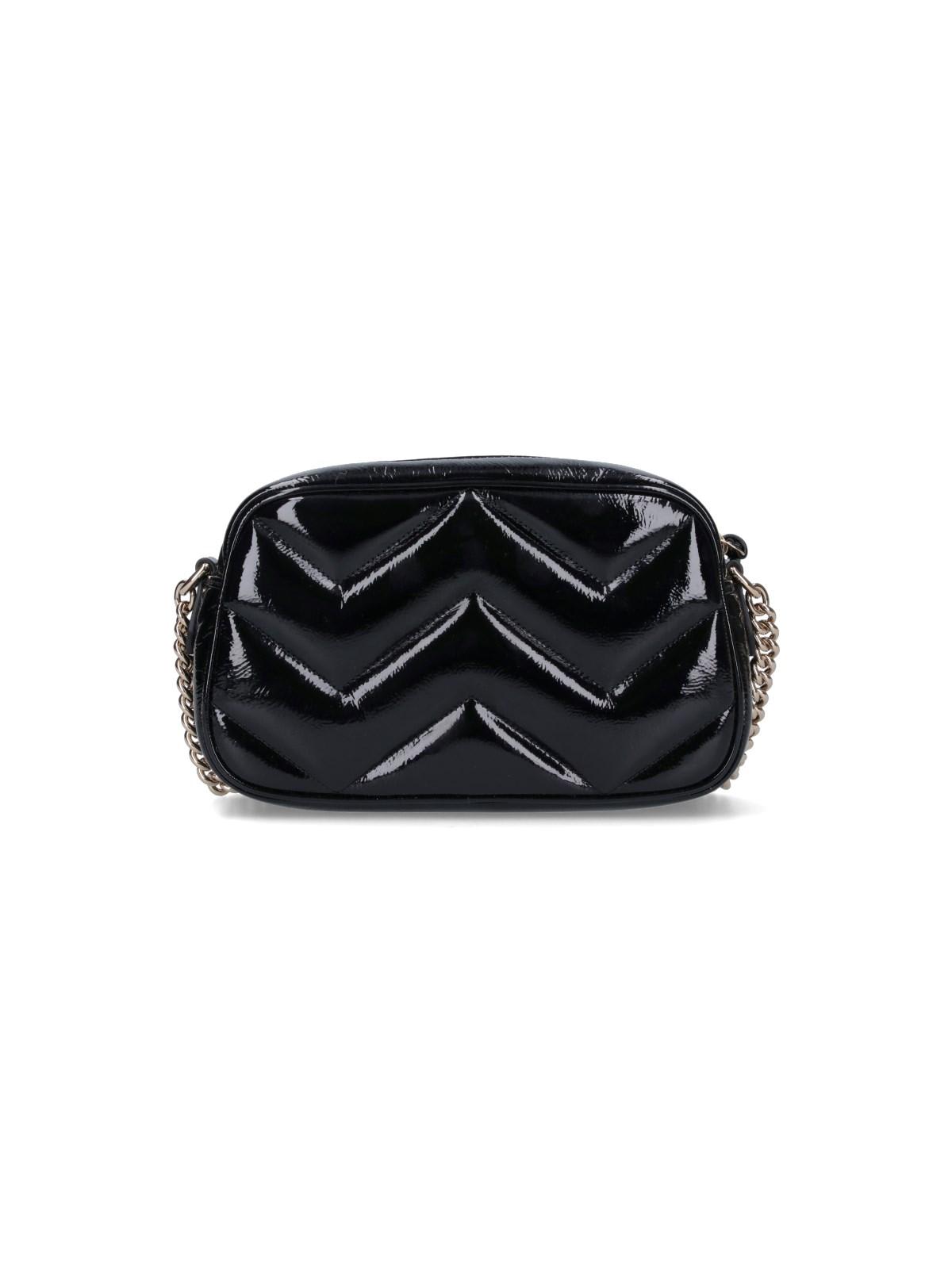 Shop Gucci Gg Marmont Small Shoulder Bag In Black