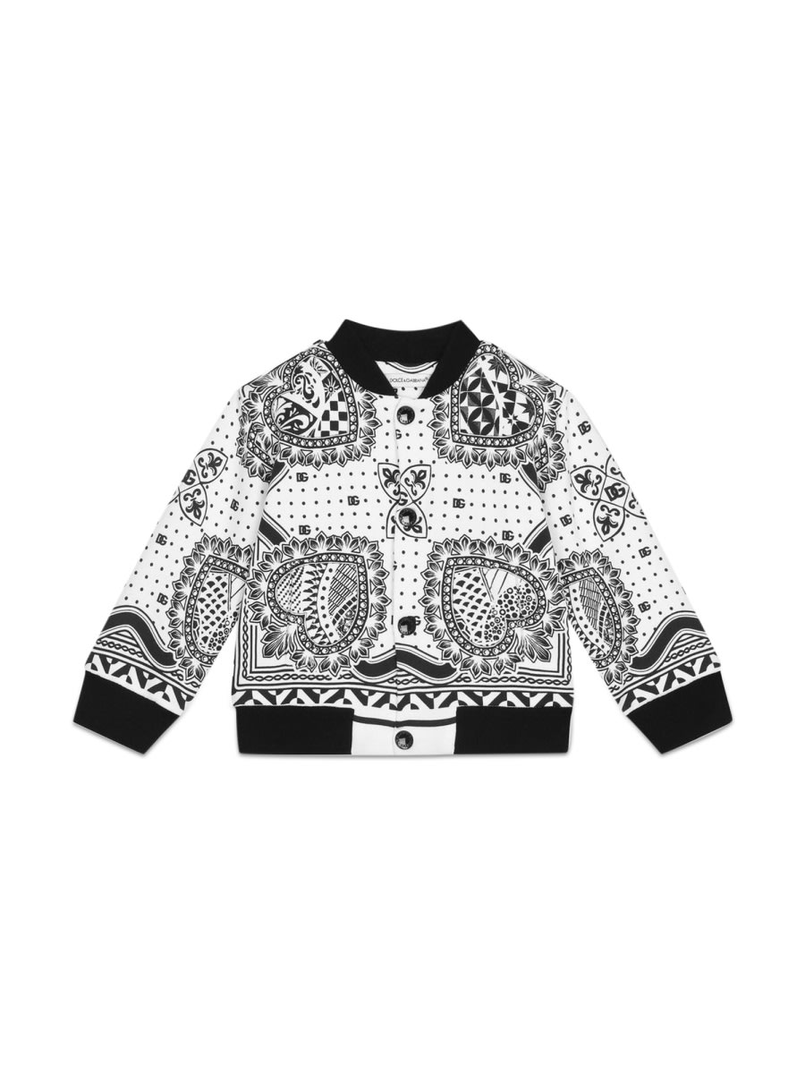 Dolce & Gabbana Kids' Sweatshirt With Bandana Buttons In Multicolour