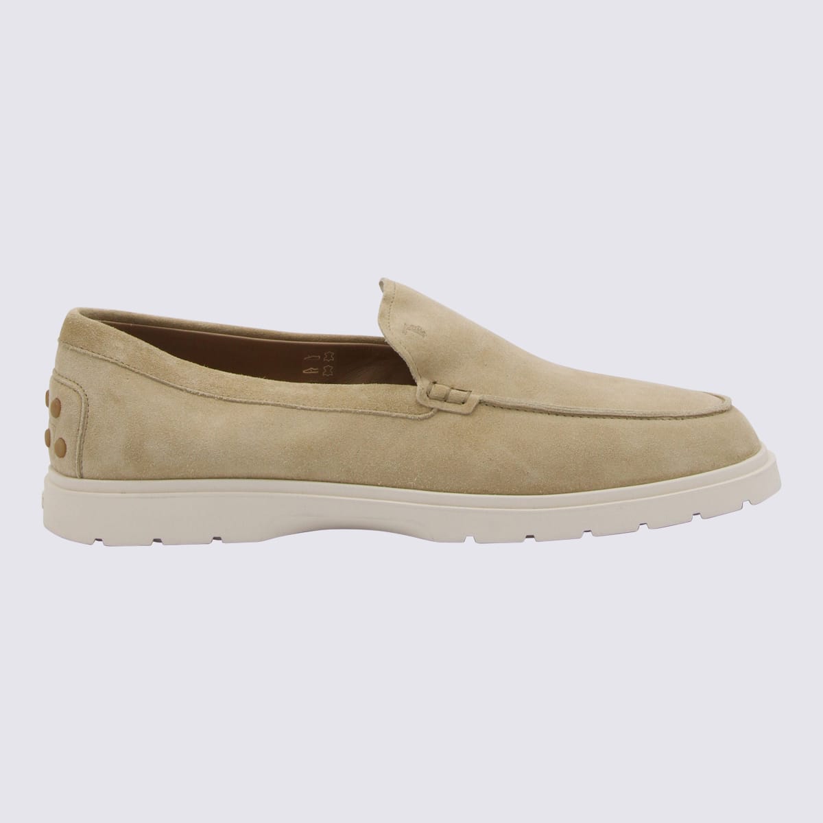 Beige Leather-suede Blend Loafers