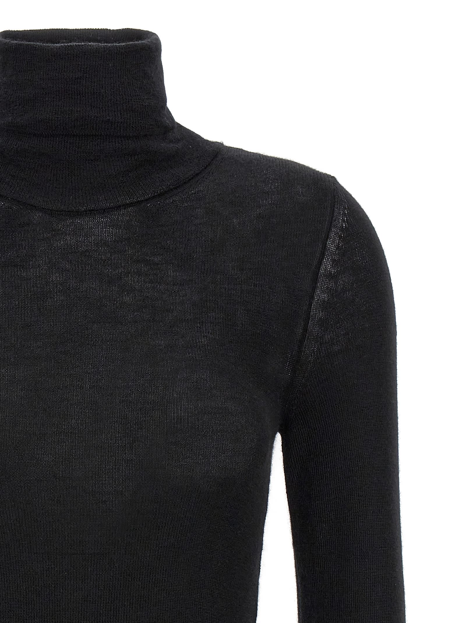 Shop Tom Ford Silk Cashmere Turtleneck Sweater In Black