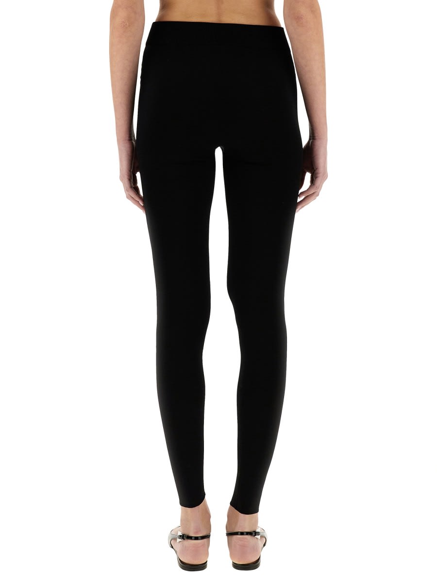 Shop Fabiana Filippi Viscose Leggings In Black