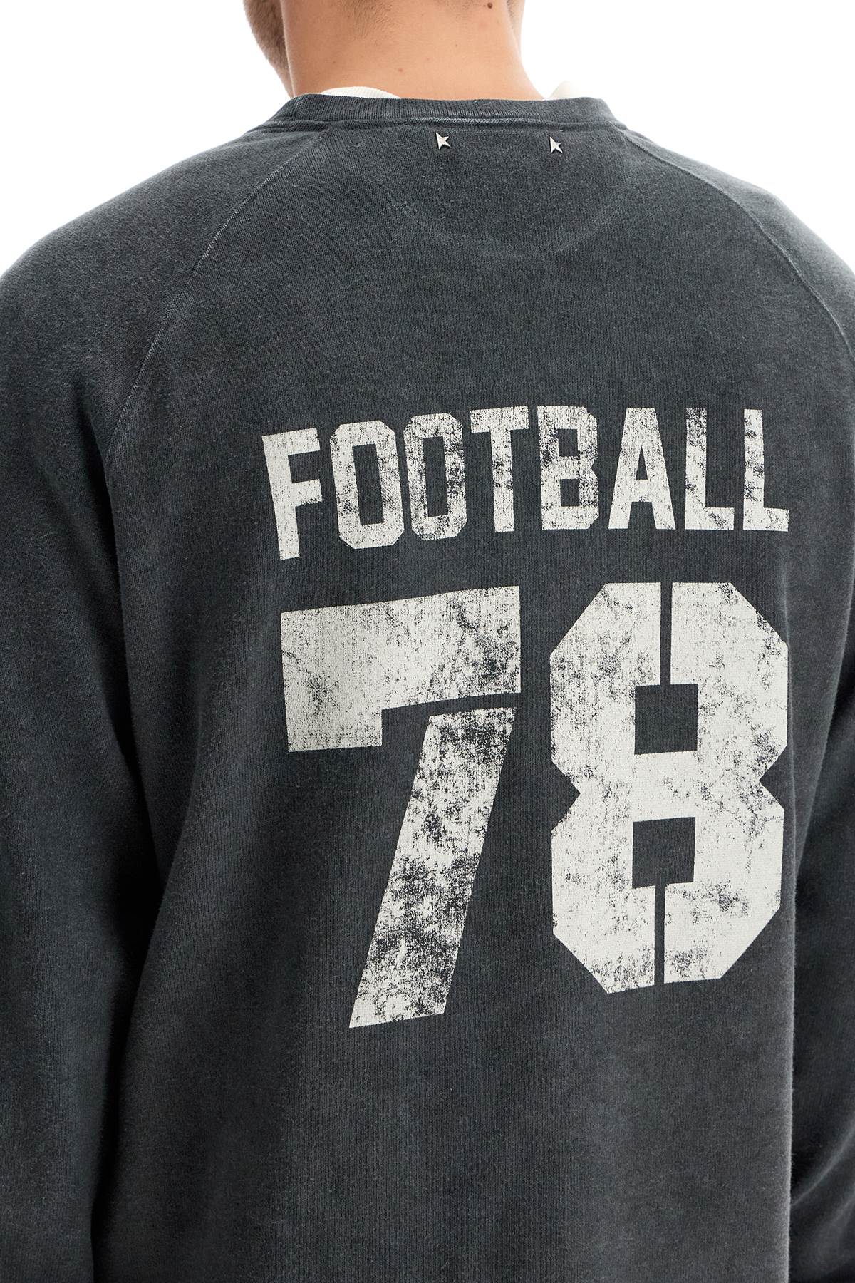 Shop Golden Goose Lightweight Sweatshirt With Print In Anthracite/ Heritage White (grey)