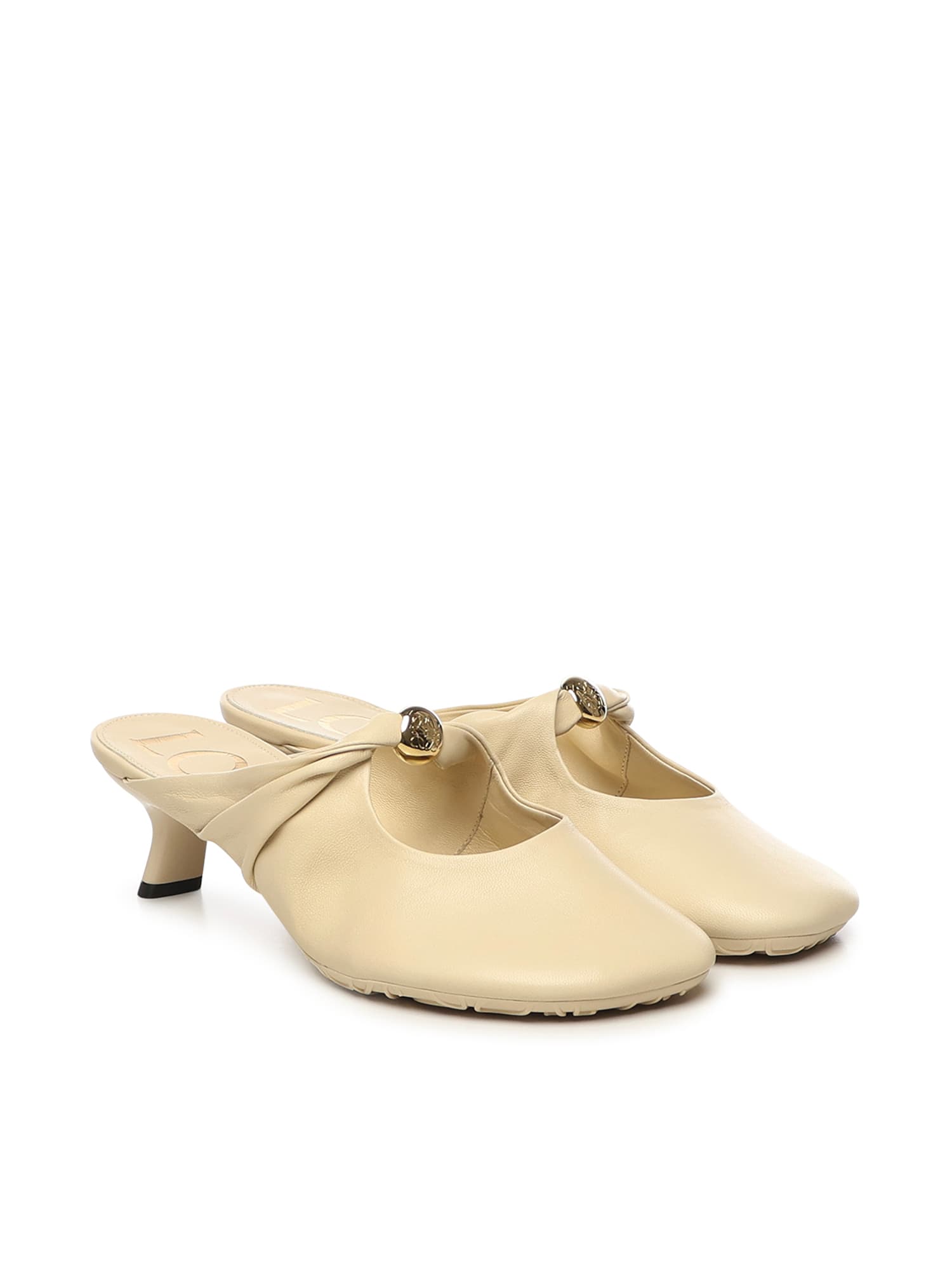 Loewe Pebble Mules In Lambskin Nappa In Neutral
