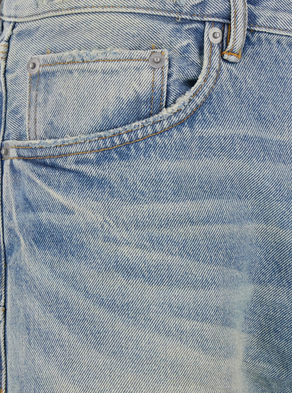 Purple Brand Light Blue Jeans With Logo Patch On The Rear And Maxi Ripping On The Front