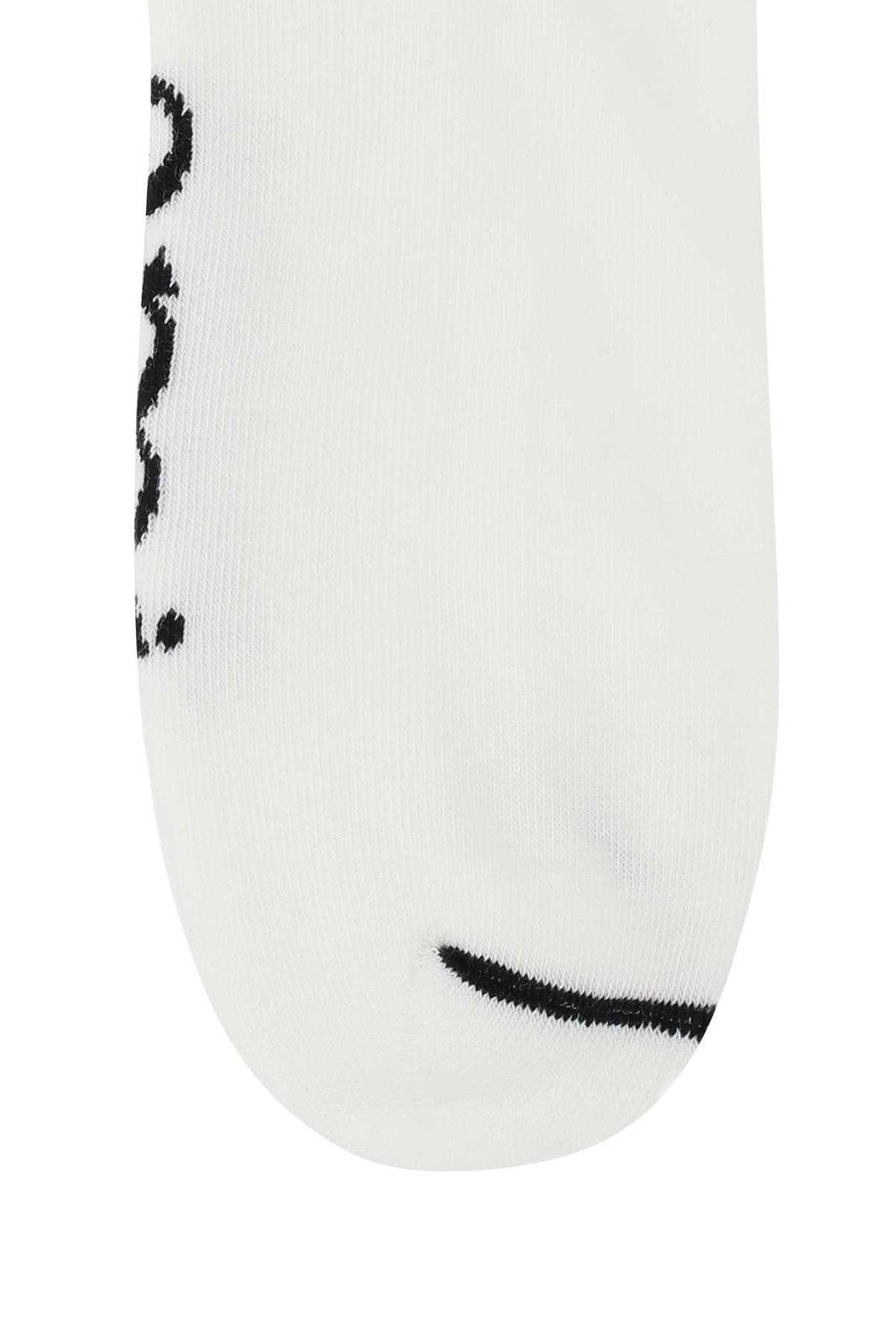 Shop Ami Alexandre Mattiussi Paris Stripes Logo Ribbed Socks In Black