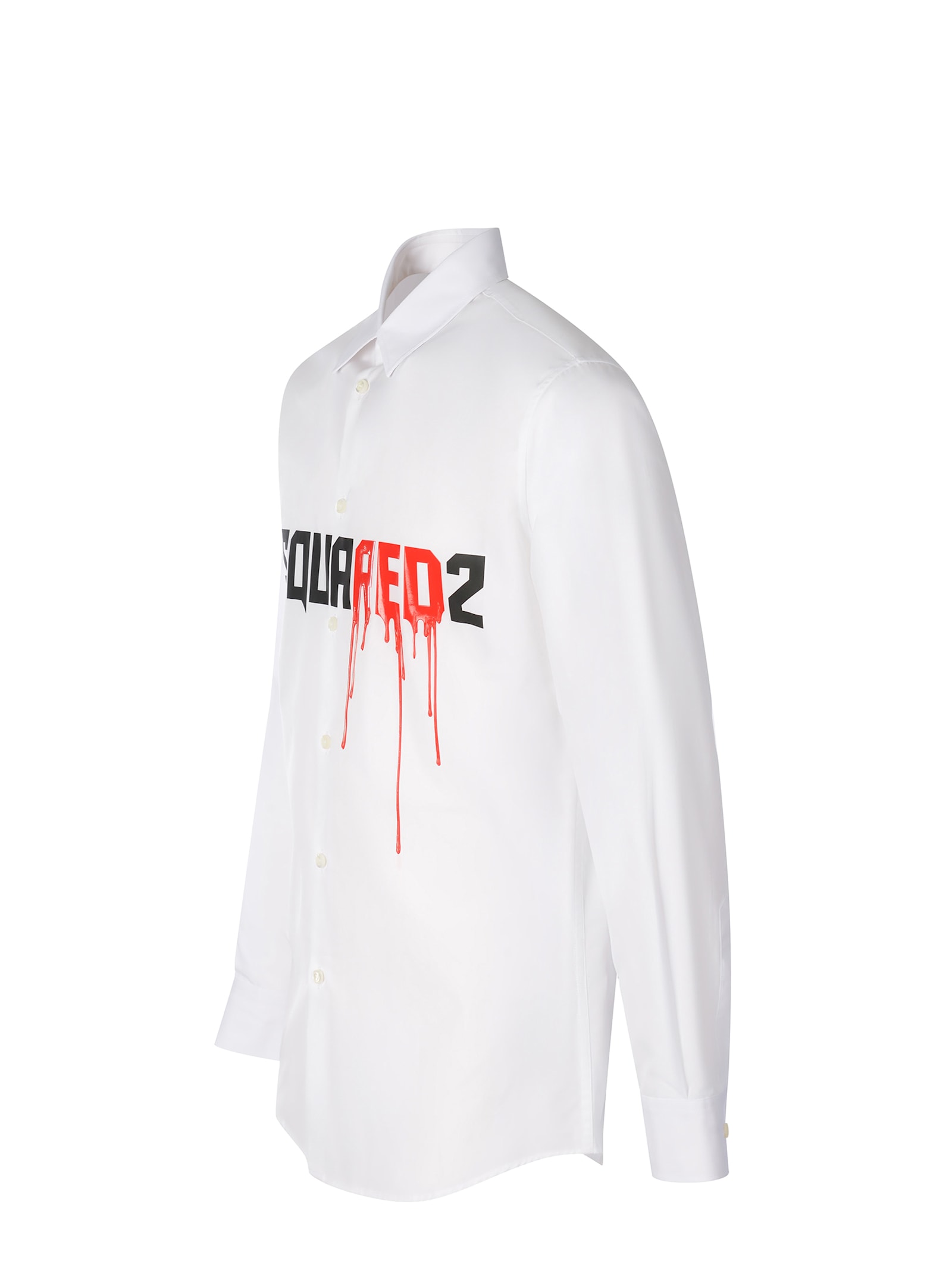 Shop Dsquared2 Shirt  Made Of Cotton Poplin In White