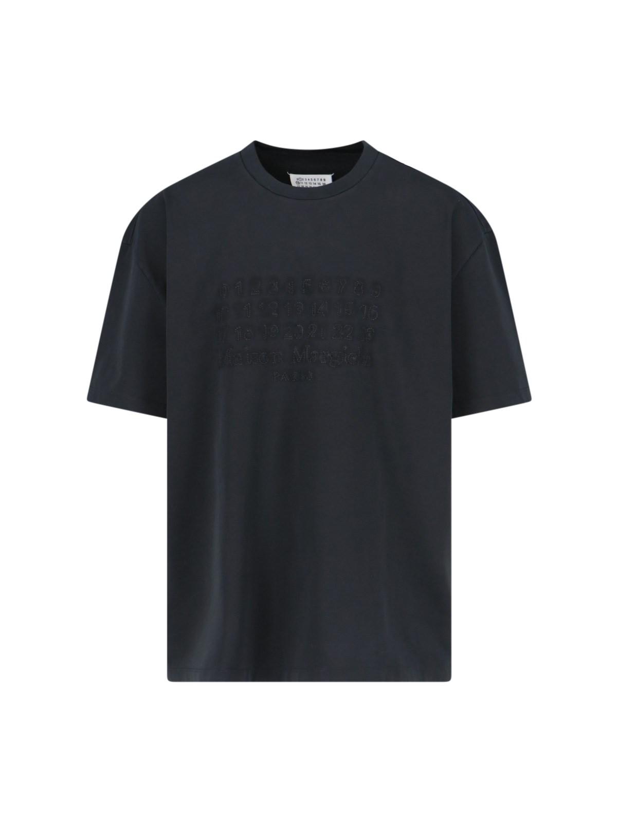 Shop Maison Margiela Logo Embroidery T-shirt In Black