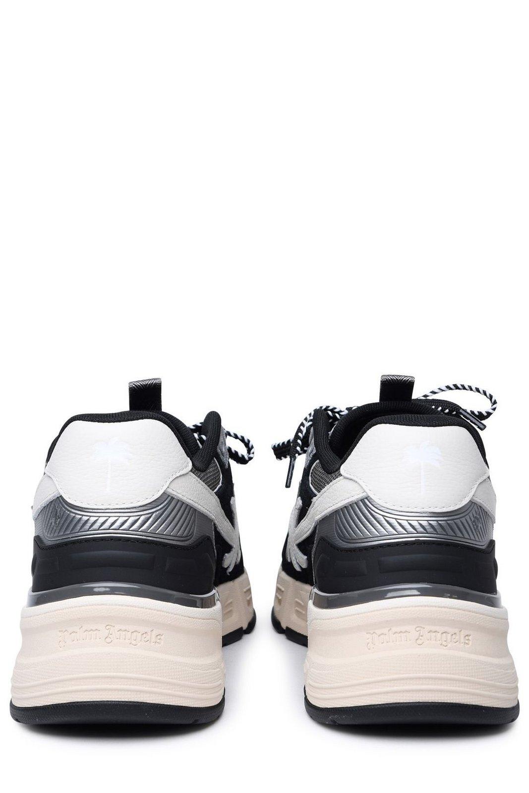 Shop Palm Angels The Palm Runner Round Toe Sneakers In Black