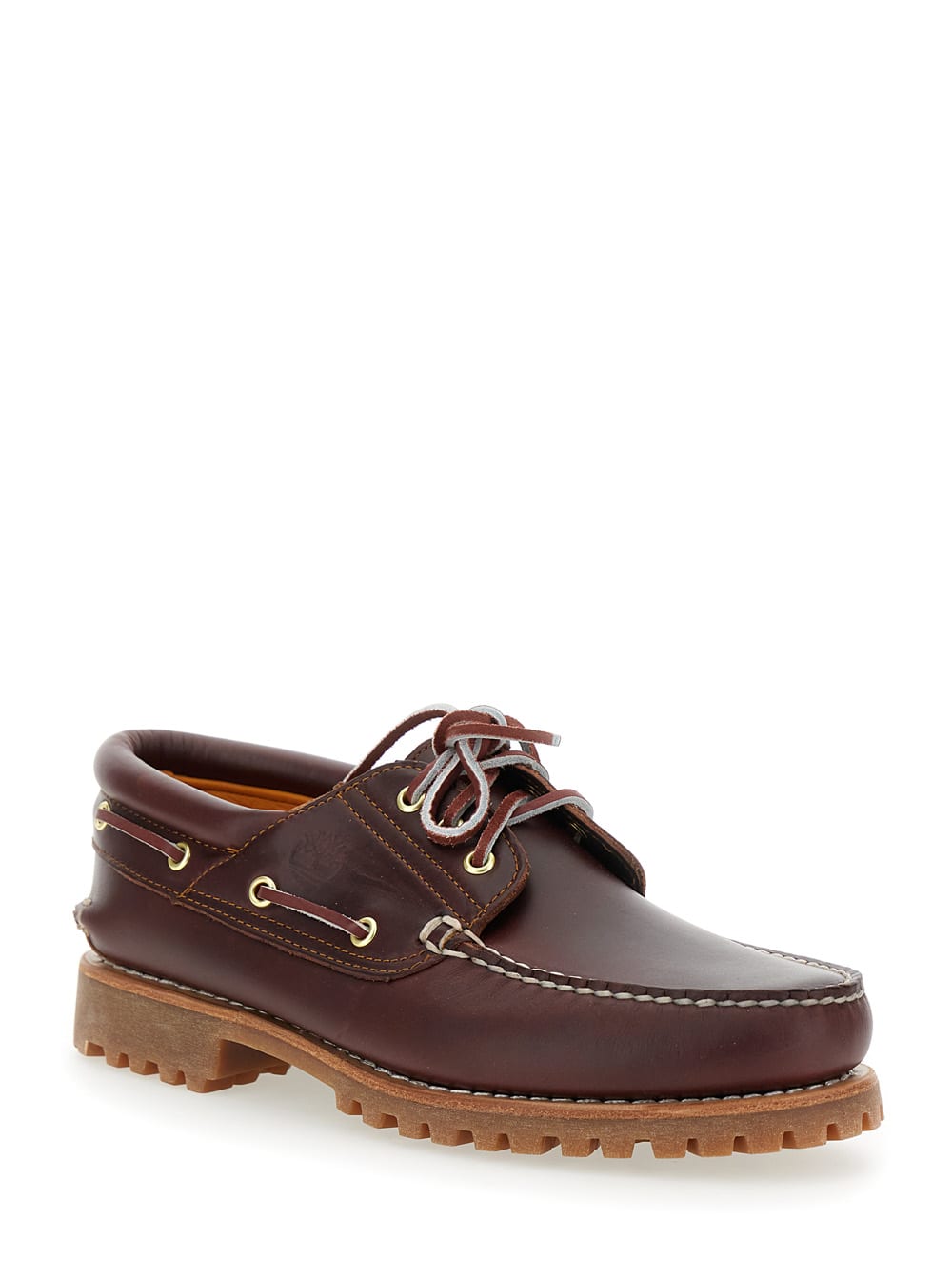 Timberland 'authentic' Brown Loafers With Embossed Logo On The Side In Brown
