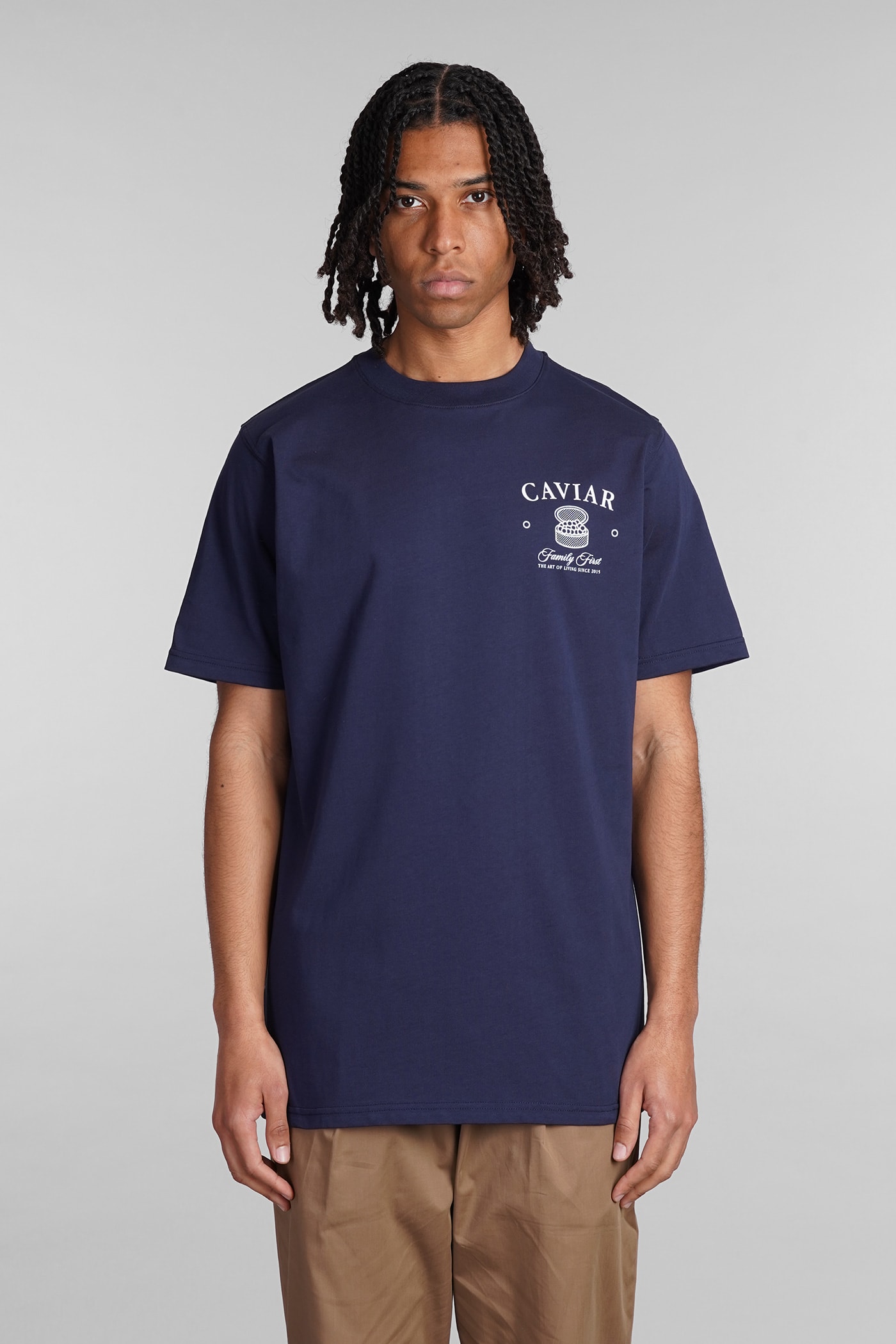 Shop Family First Milano T-shirt In Blue Cotton