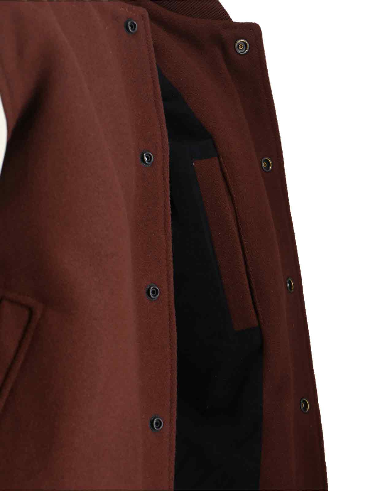 Diesel Casual Jacket With Contrast Sleeves And Ribbed Accents In Brown
