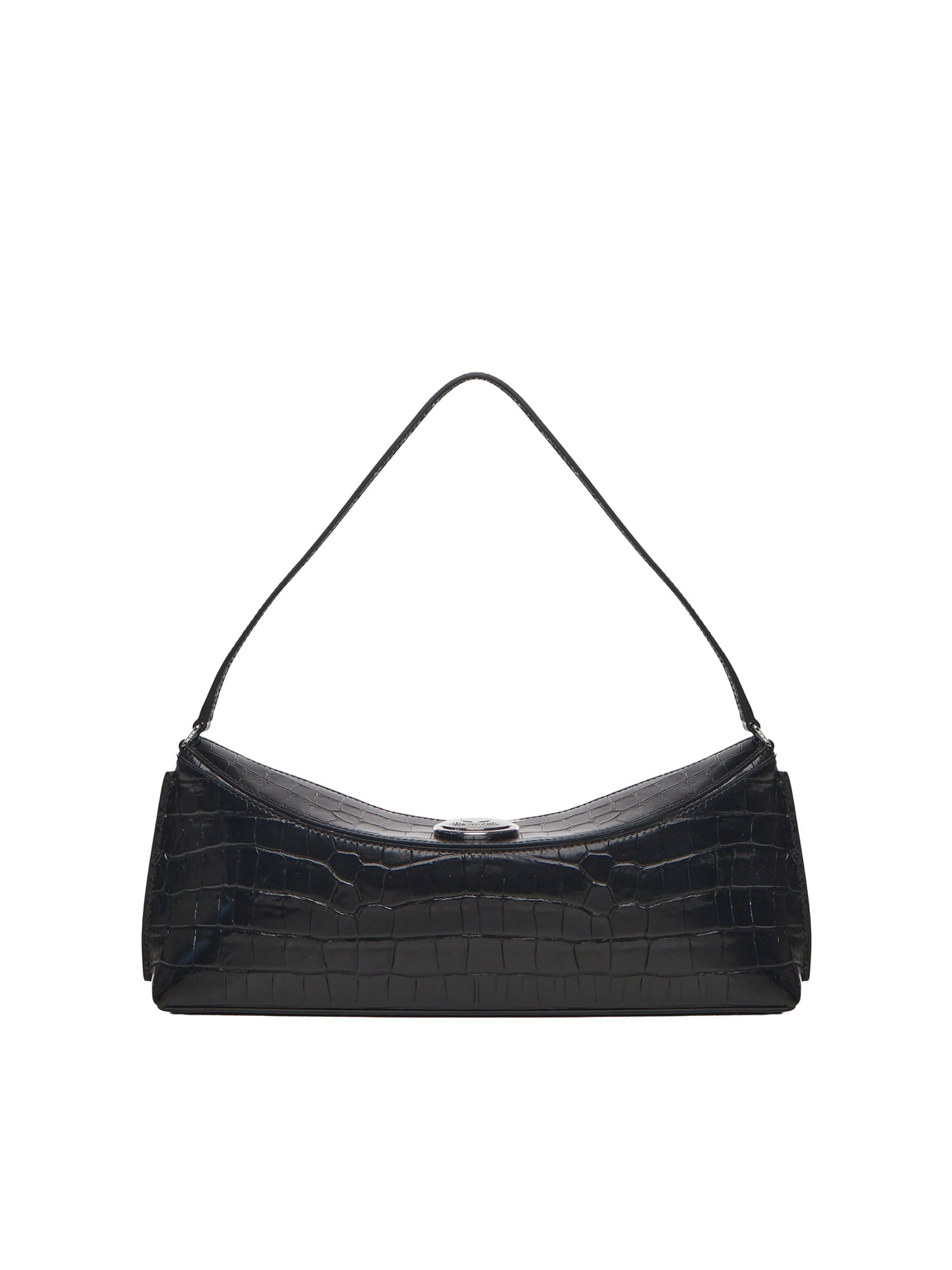 Jacquemus Le Calisson Crocodile-effect Leather Shoulder Bag In Black