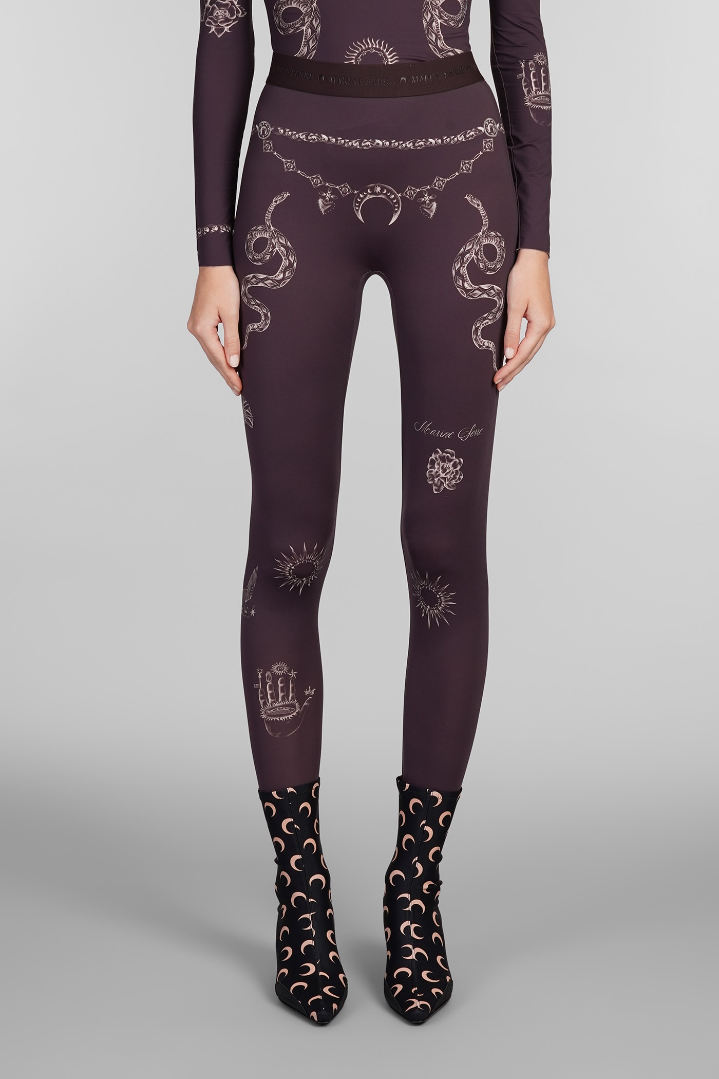 Leggings In Brown Polyester