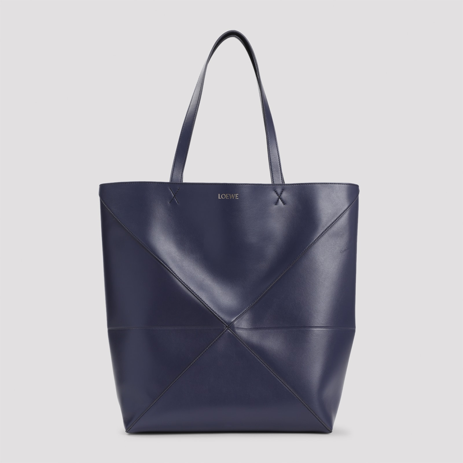 Shop Loewe Puzzle Fold Large Tote In Abyss Blue