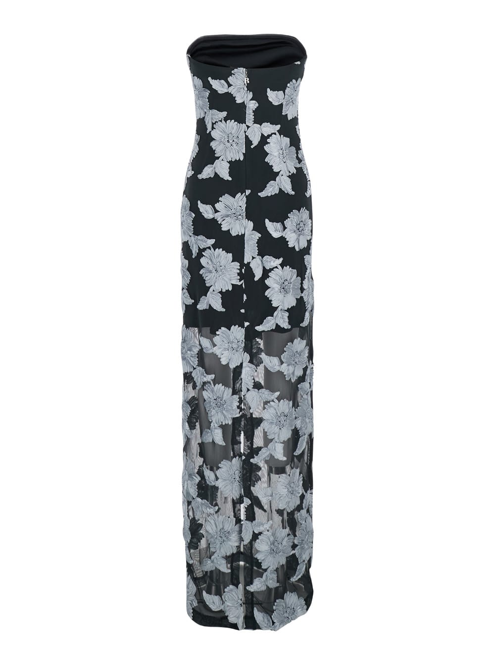 Shop Rotate Birger Christensen Multicolor Long Dress With All-over Floral Print In Tech Fabric Stretch Woman