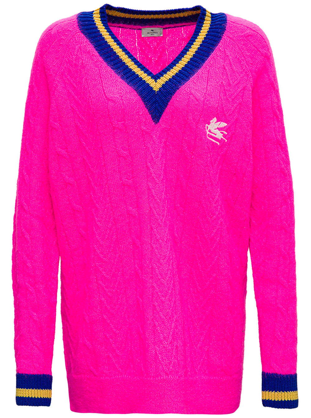 Etro Pegaso Pink Sweater In Wool Blend