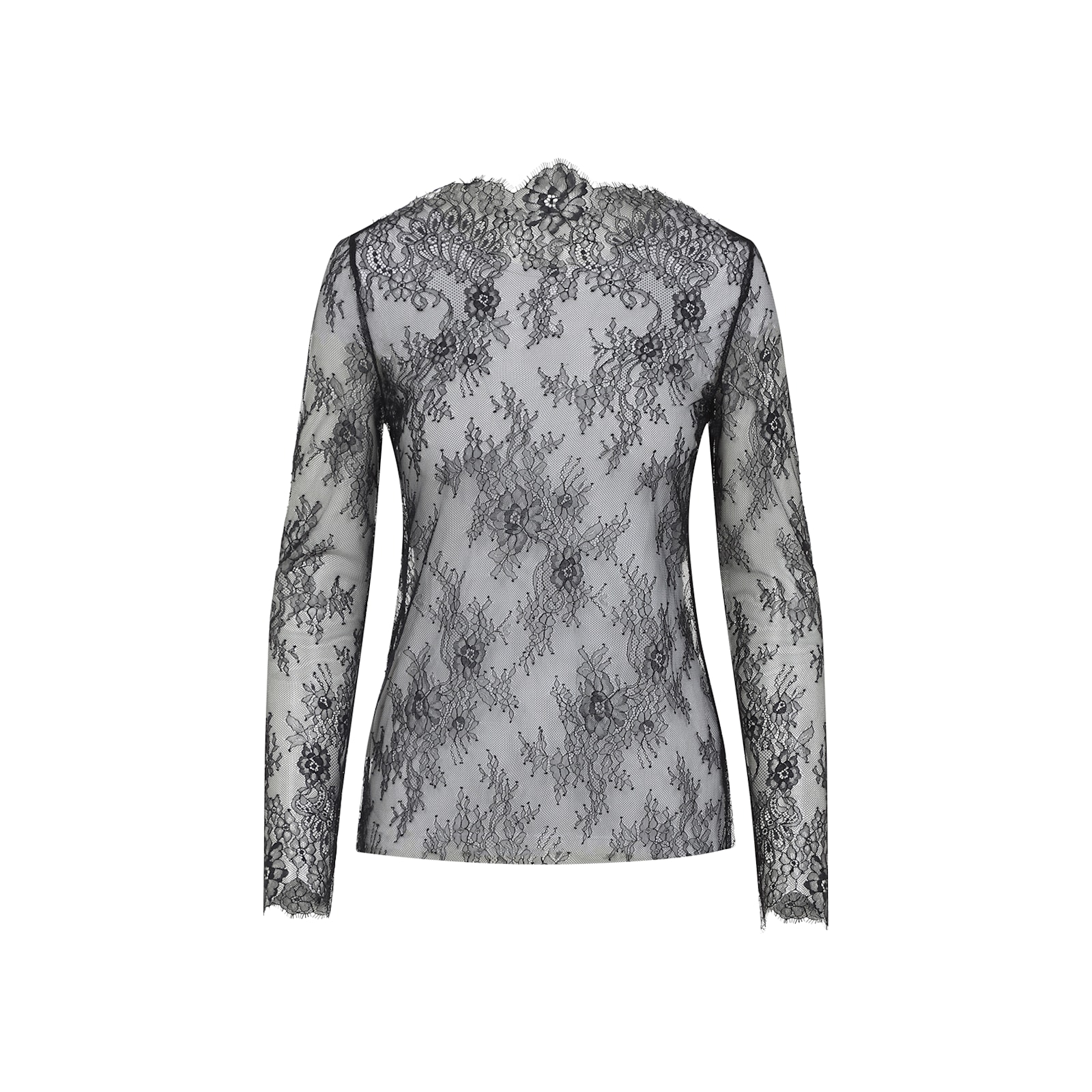 Alberta Ferretti Alberta Ferreti Lace Ls T-shirt In Gray